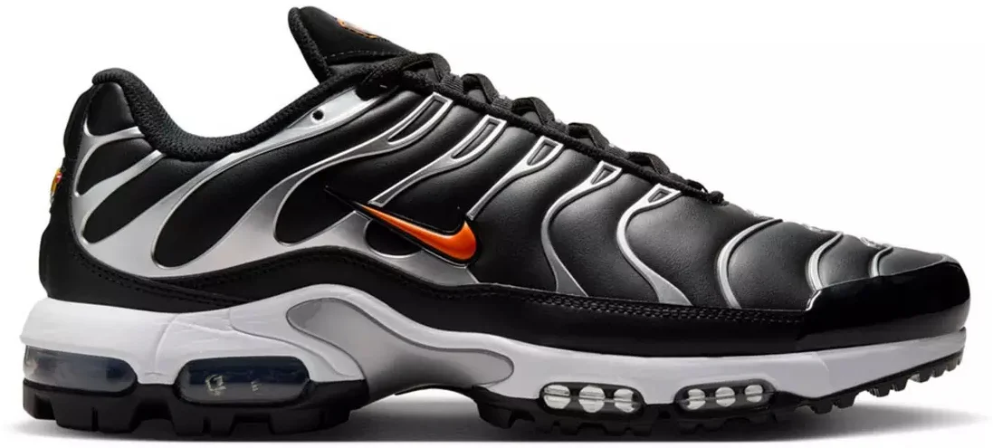 Nike Air Max Plus G Golf Shoes - Black/Metallic Silver/Total Orange - 10.5 - MEDIUM