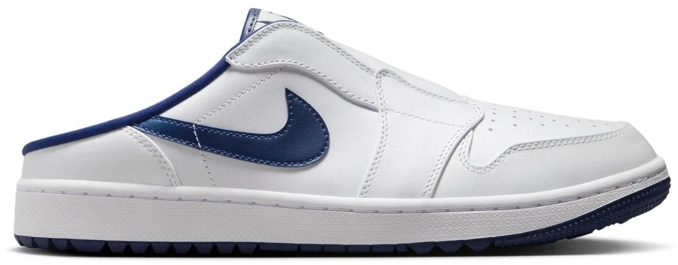 Nike Air Jordan 1 G Mule Golf Shoes - White/Midnight Navy - 10 - MEDIUM