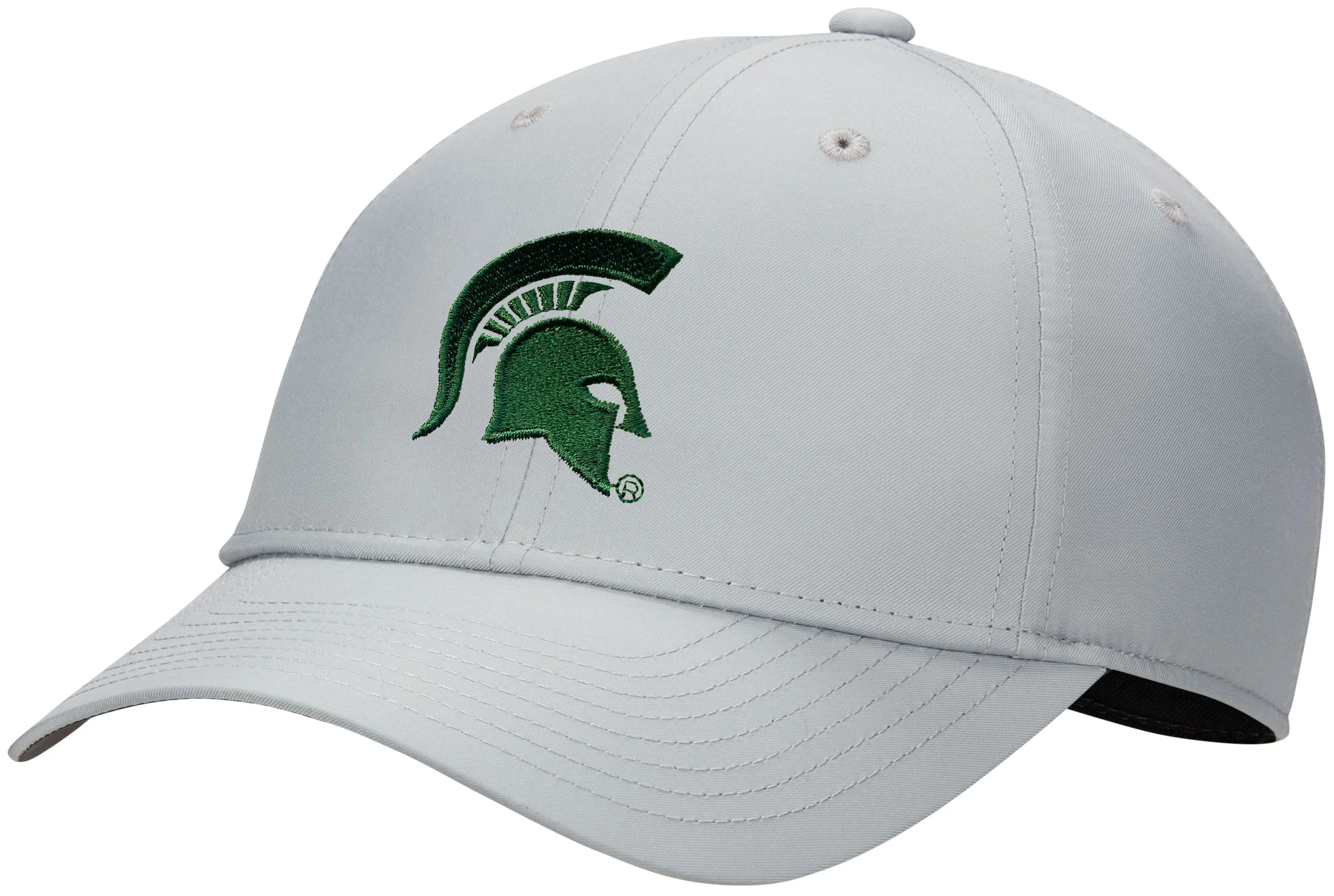 Nike Michigan State Spartans Dri-FIT Club Mens Golf Hat - Helmet Logo - Grey, Size: Small/Medium