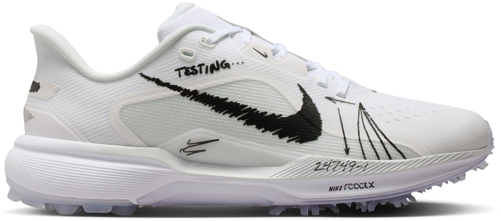 Nike Limited Edition Pegasus 1 G NRG Golf Shoes 2026 - White/Summit White/Metallic Silver/Black - 9.5 - MEDIUM