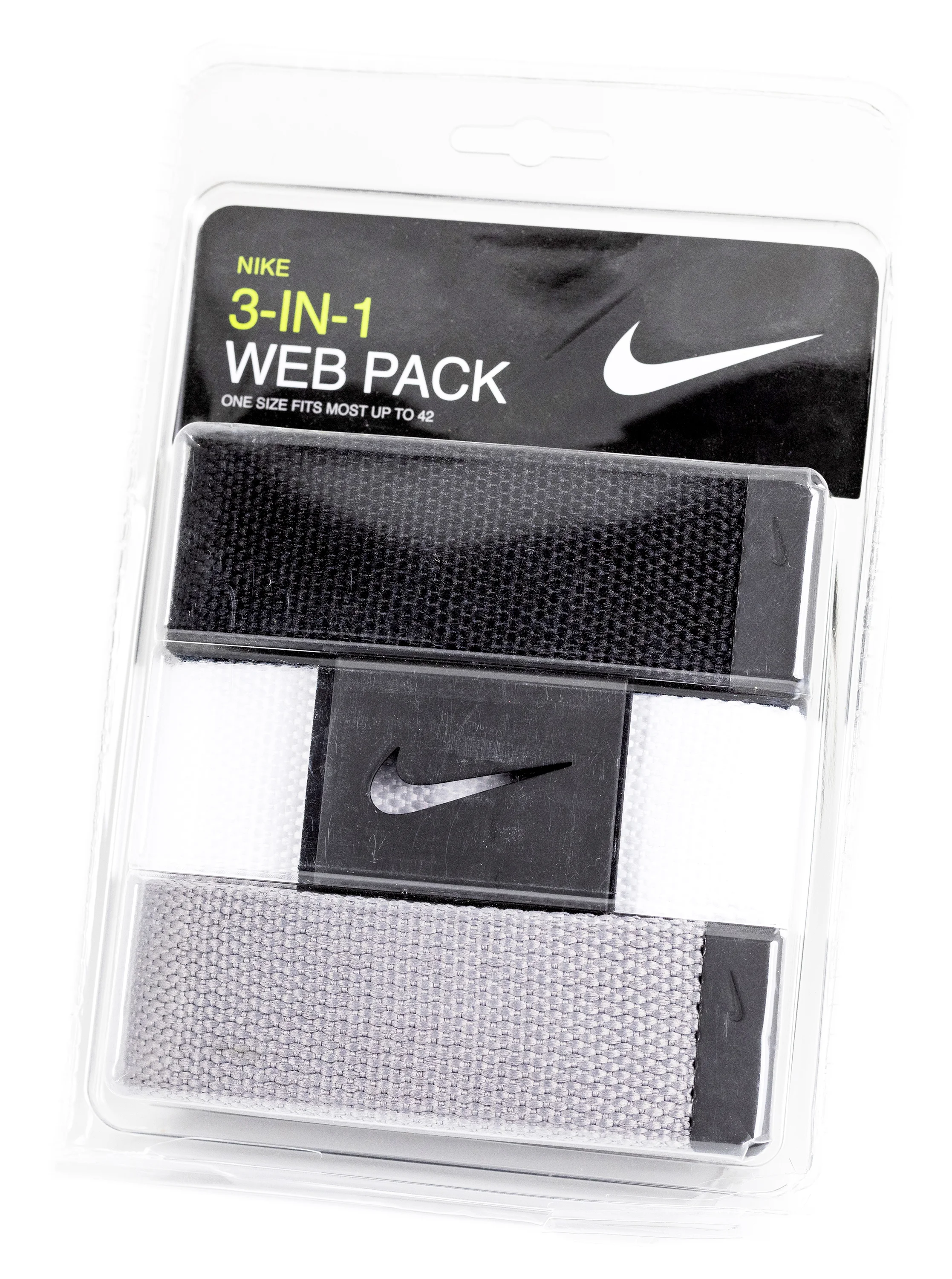Nike Web Mens Golf Belt Matte Buckle - 3 Pack - Black