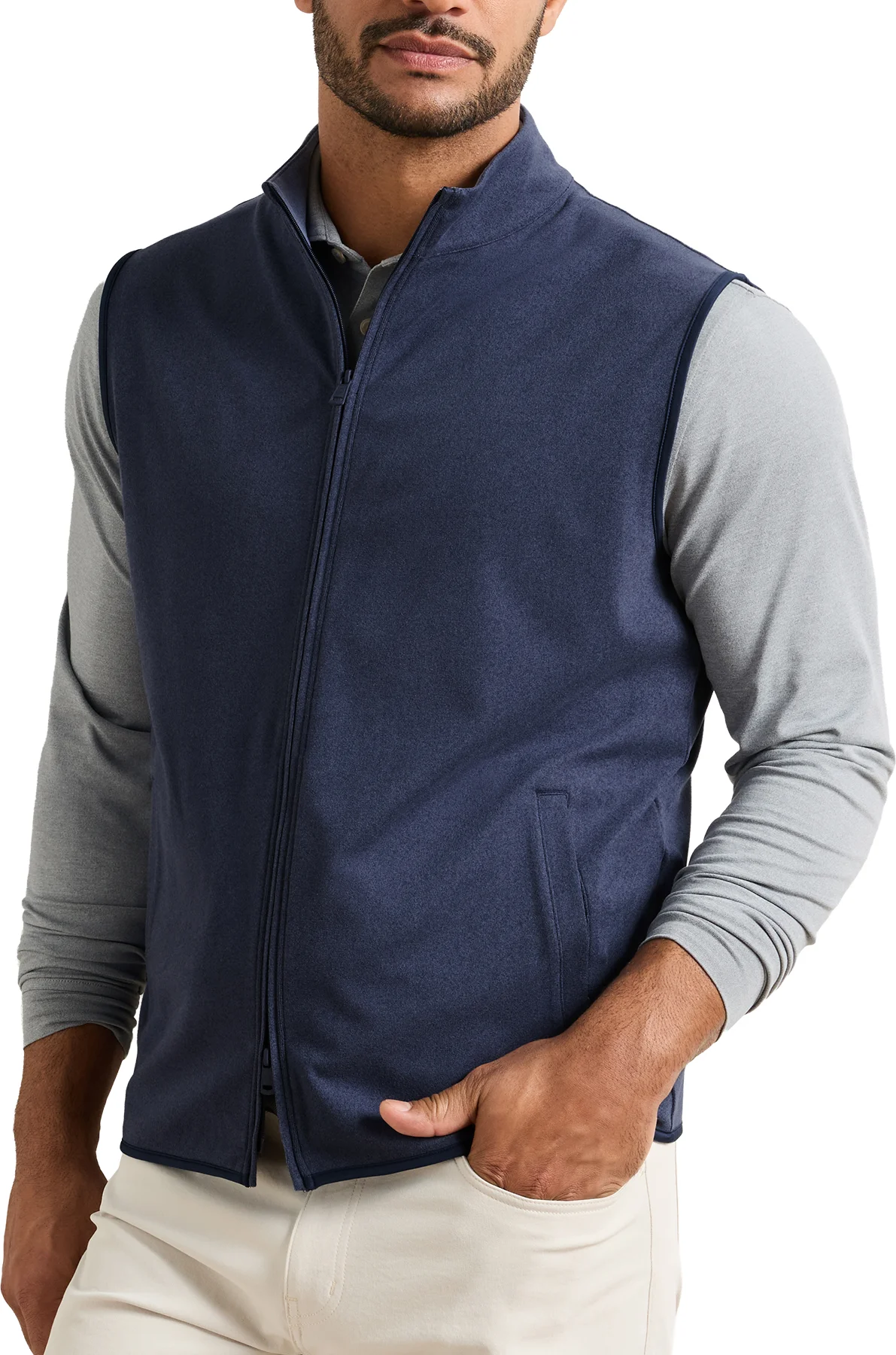Peter Millar Ardent Air Performance Full Zip Mens Golf Vest - Blue, Size: Small