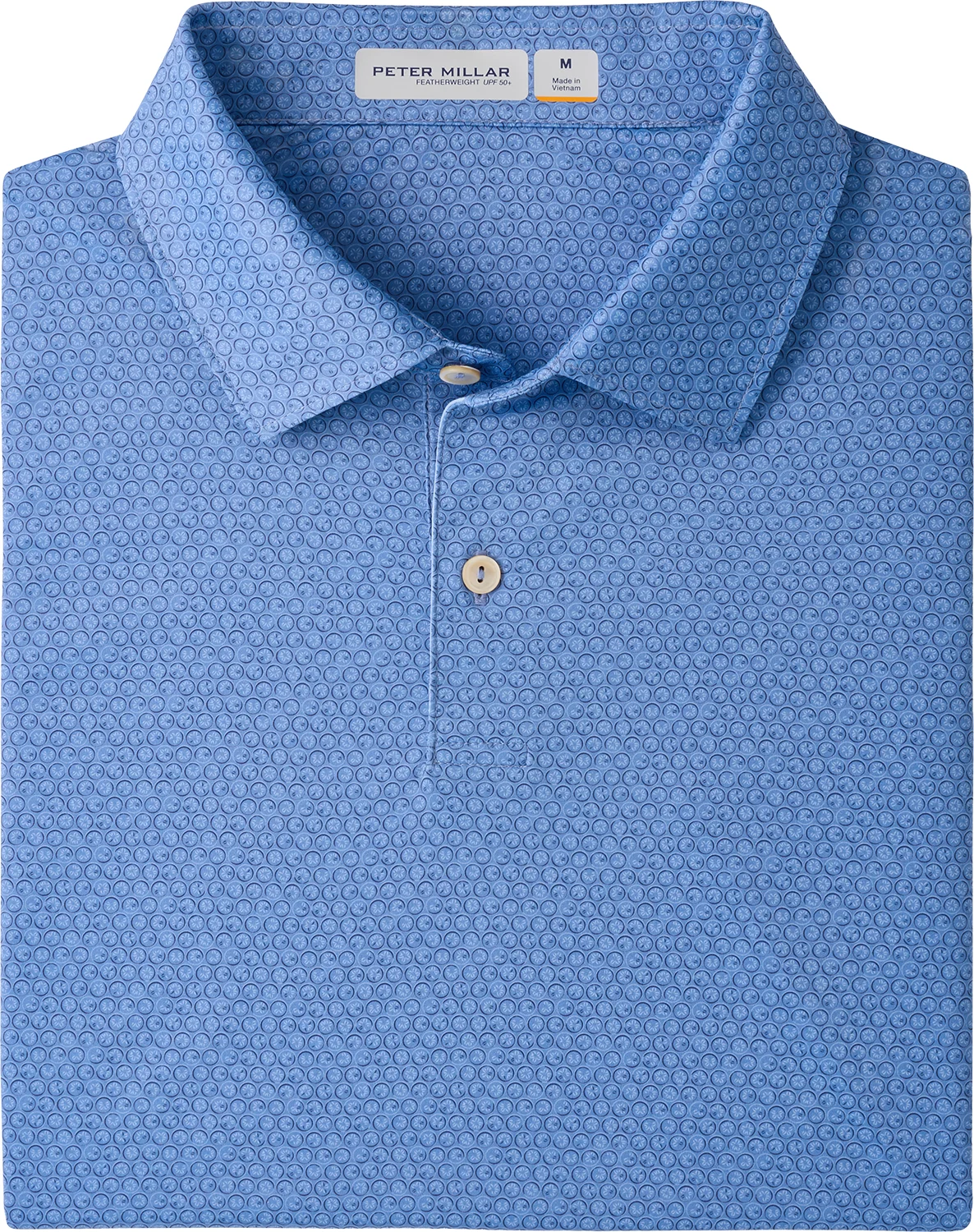 Peter Millar Featherweight Sands Performance Mens Golf Polo - Blue, Size: Medium