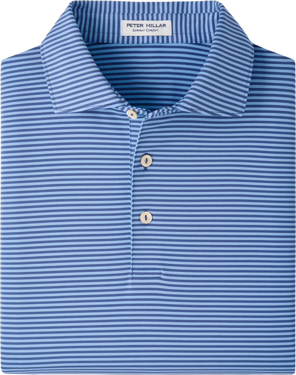 Peter Millar Hales Performance Jersey Mens Golf Polo Shirt - Blue, Size: X-Large