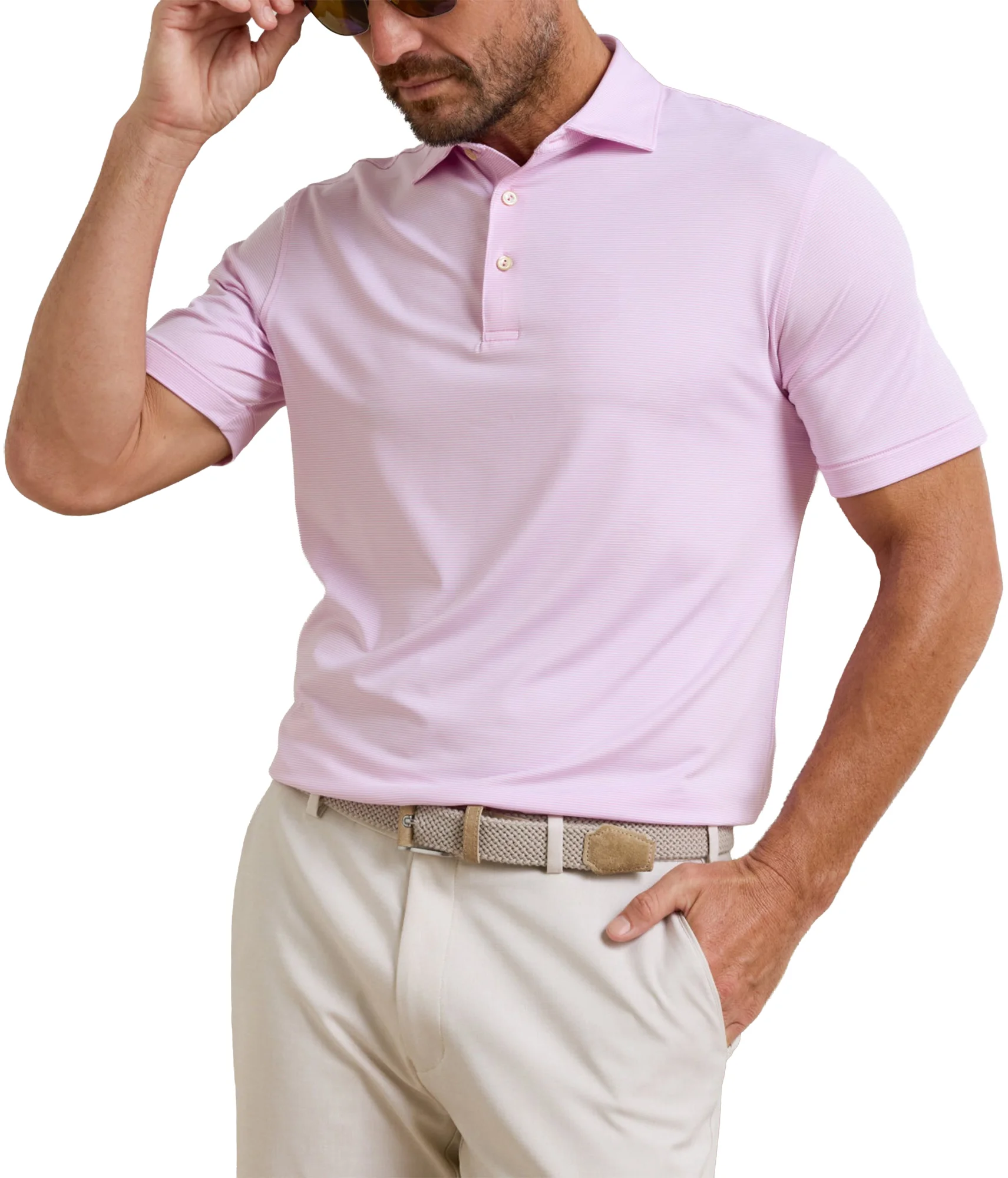 Peter Millar Jubilee Performance Jersey Mens Golf Polo - Pink, Size: X-Large