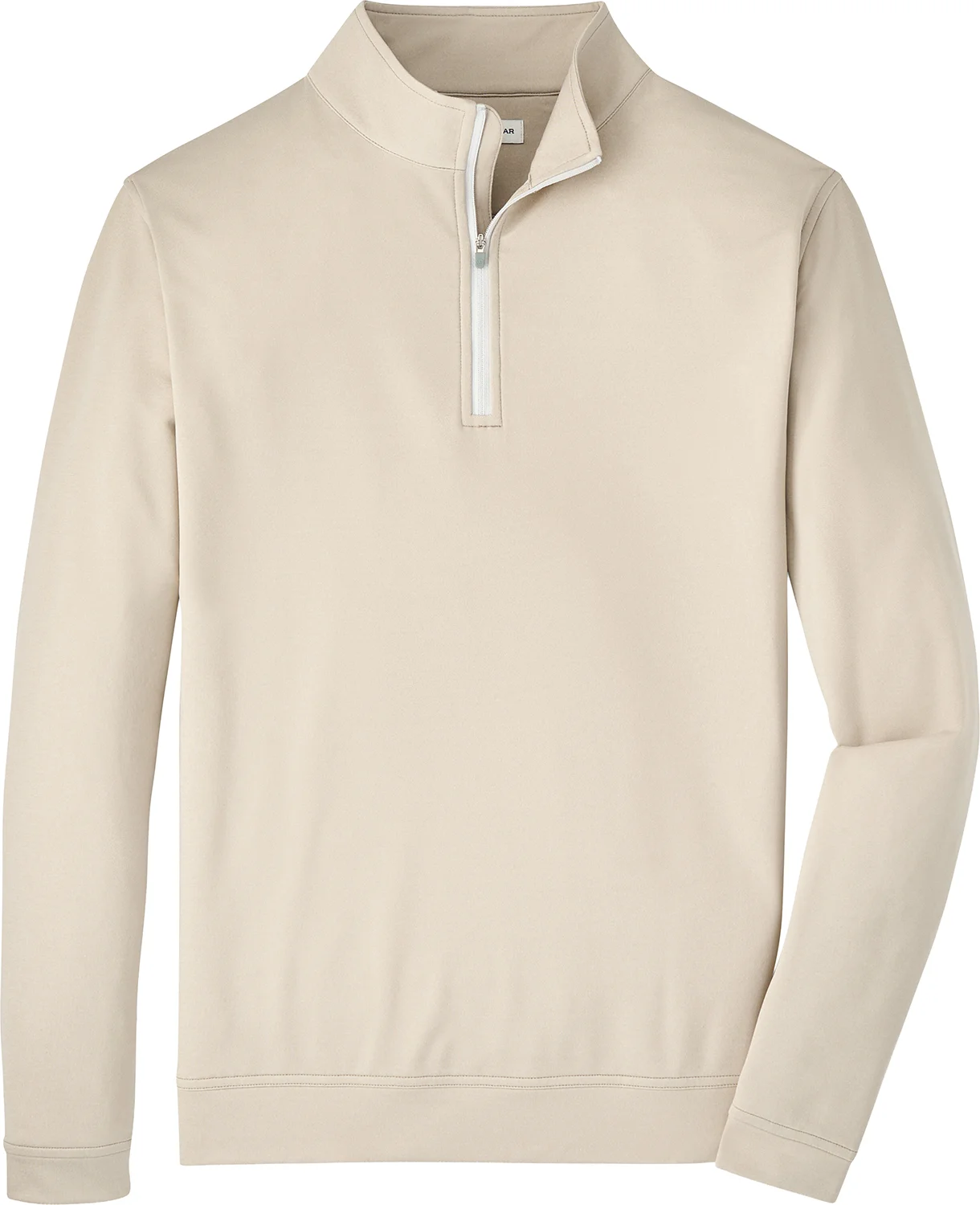 Peter Millar Perth Melange Performance Quarter Zip Mens Golf Pullover - Khaki, Size: Small