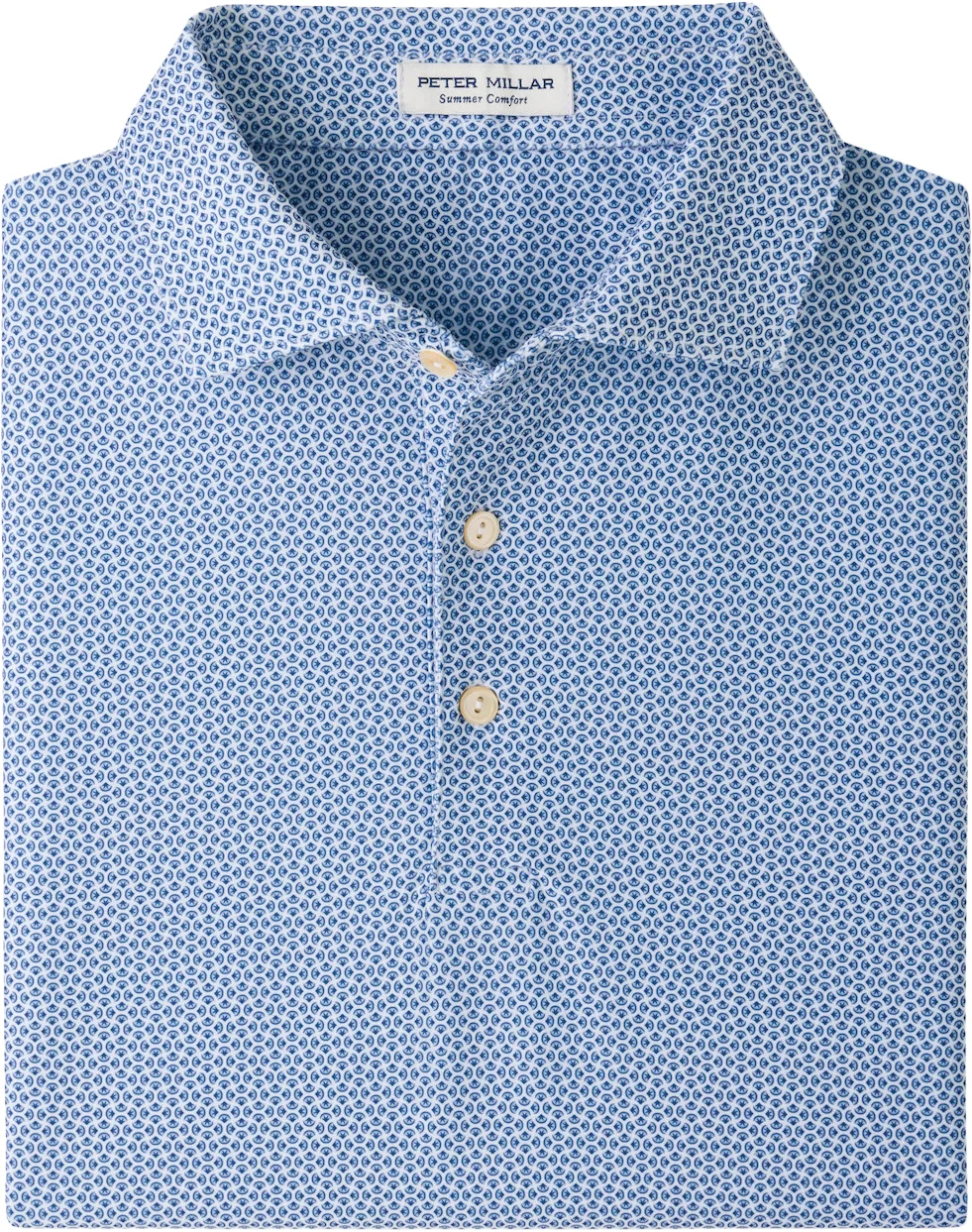 Peter Millar Rambla Performance Jersey Mens Golf Polo - Blue, Size: X-Large
