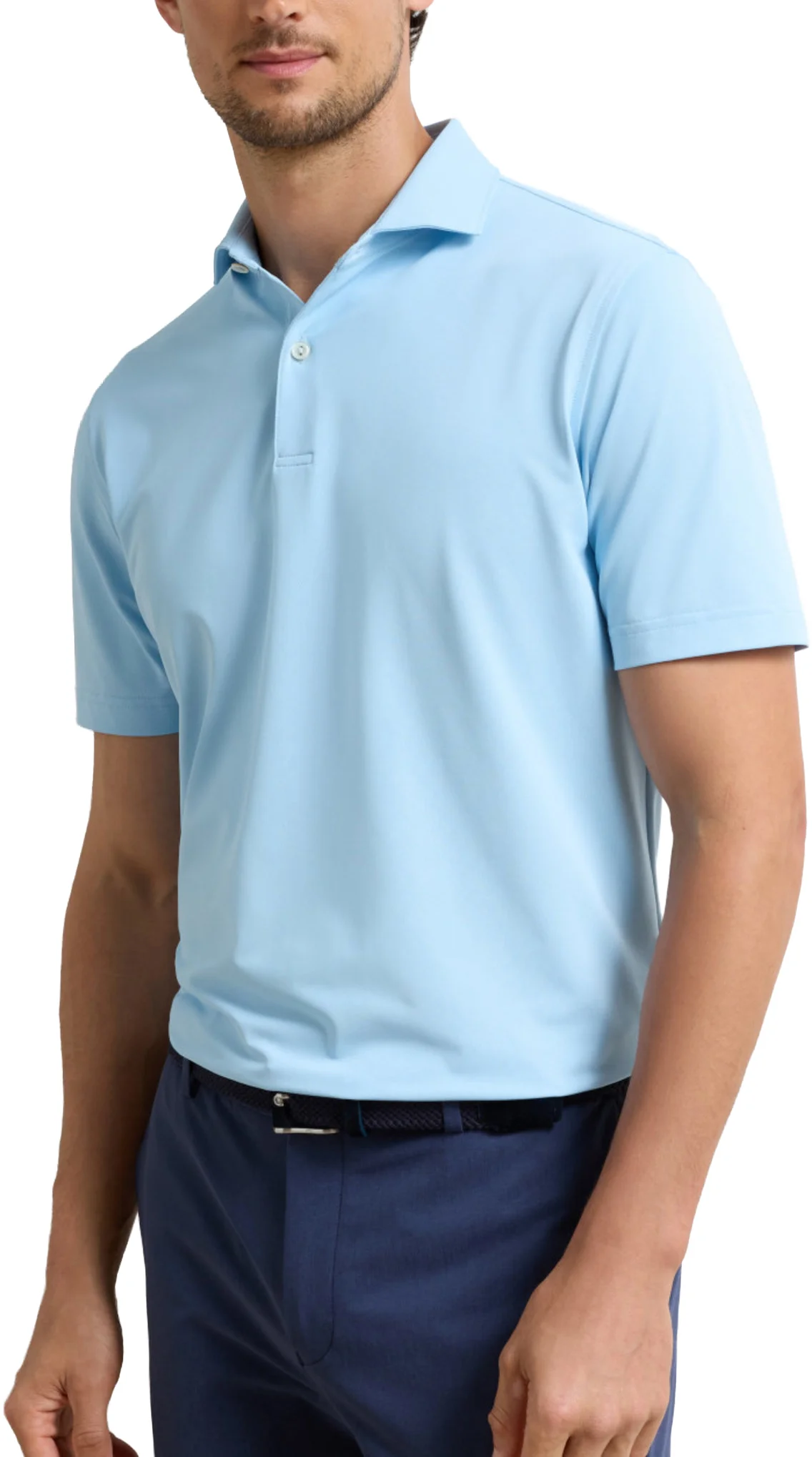 Peter Millar Soul Performance Mesh Mens Golf Polo Shirt - Blue, Size: X-Large