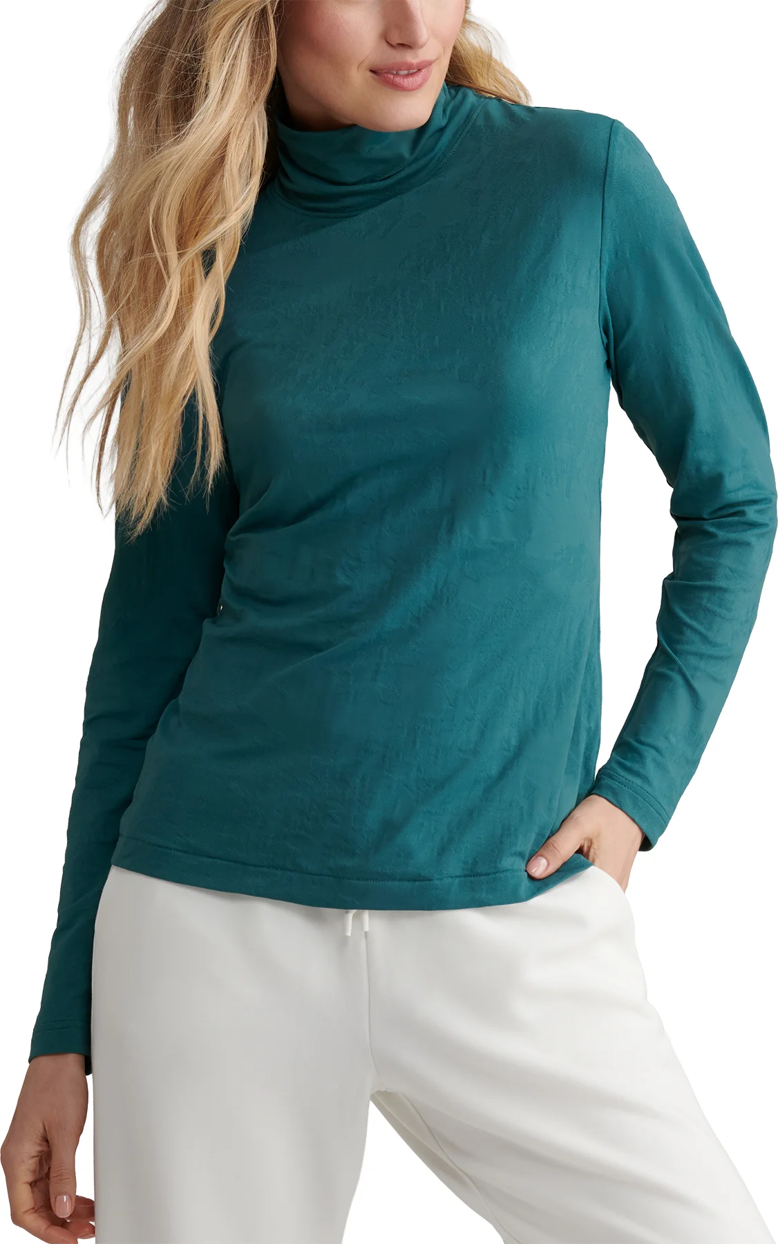 Peter Millar Womens Stratus Baselayer Performance Turtleneck Long Sleeve Golf Top - Green, Size: Medium