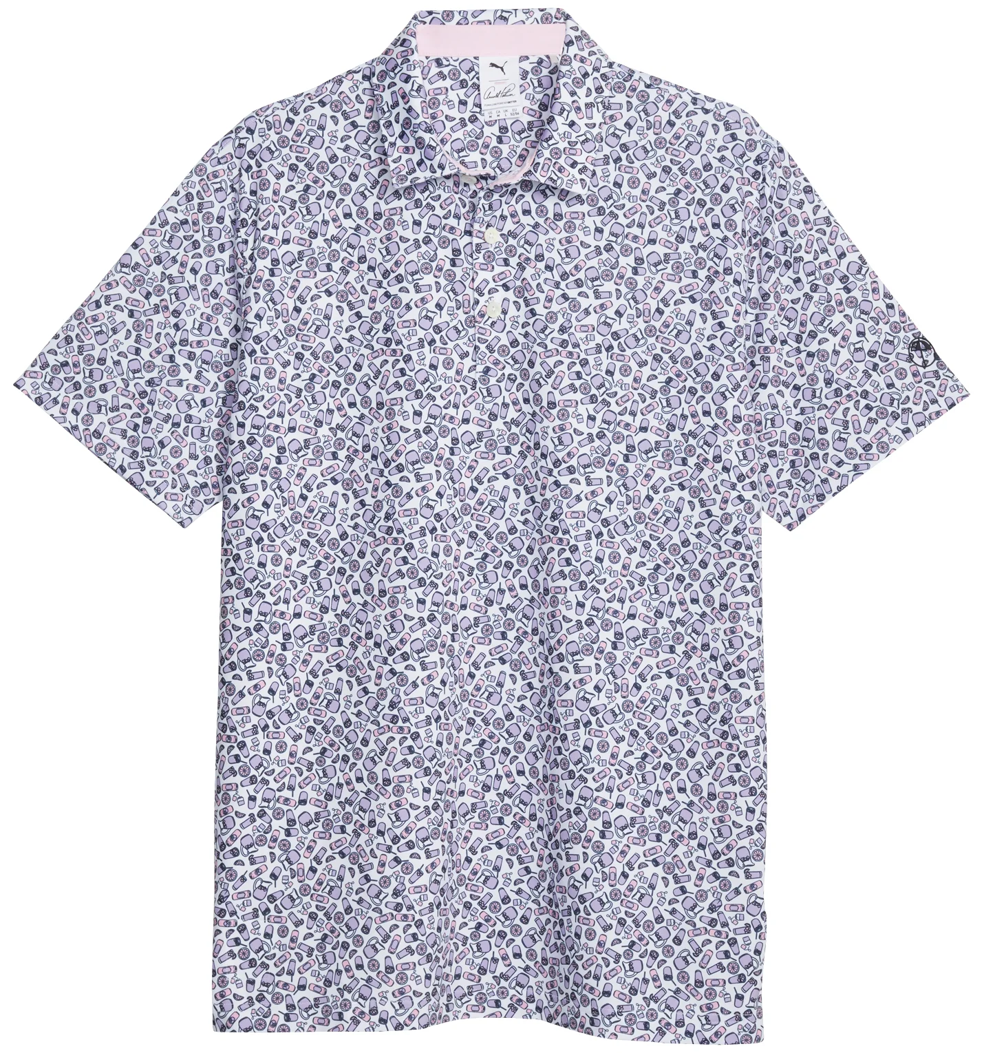 Puma AP Mixer Mens Golf Polo - Arnold Palmer Collection - White, Size: Small