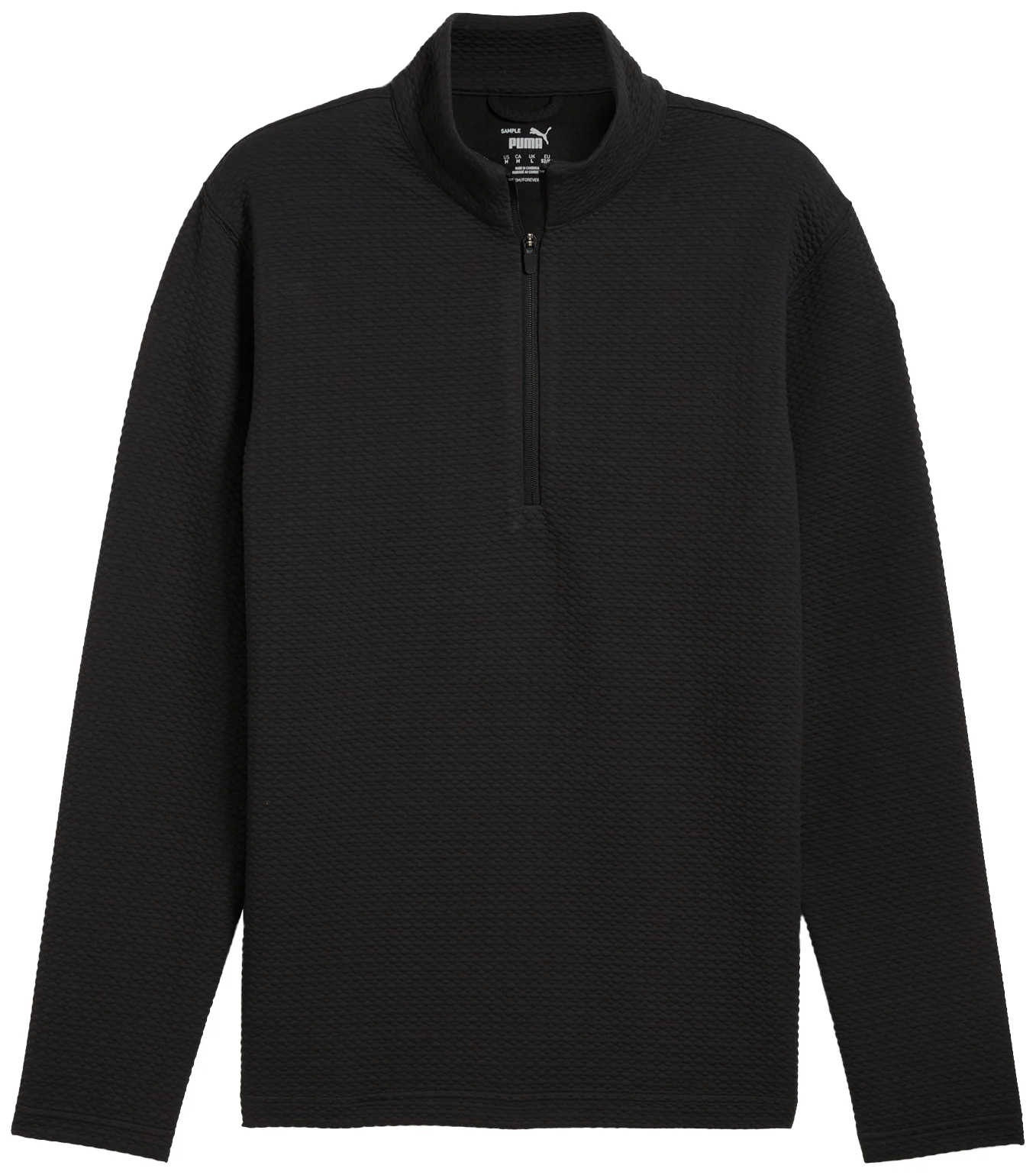 PUMA Boulder 1/4 Zip Mens Golf Pullover - Black, Size: XXL