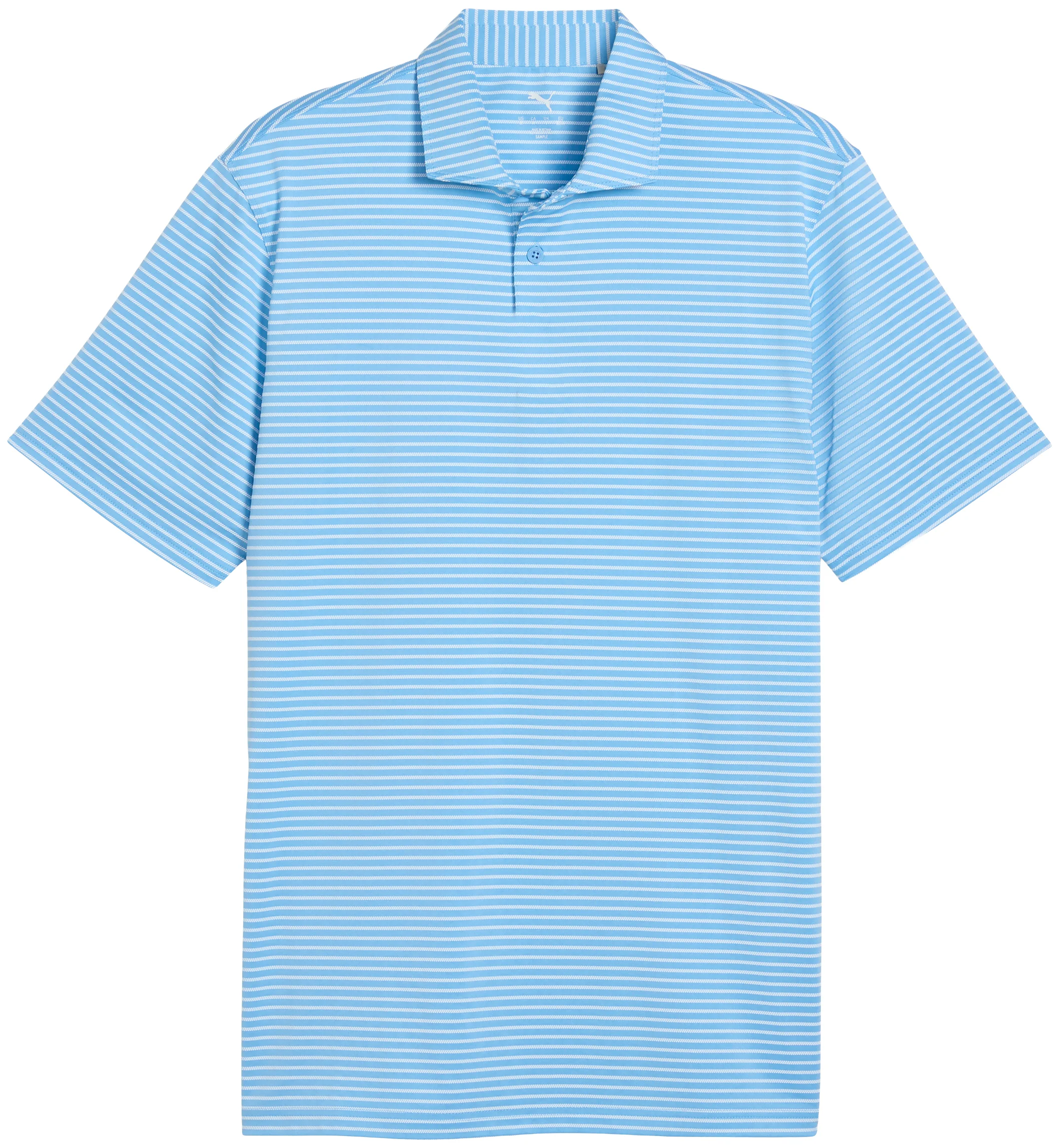 PUMA Brrr Stripe Mens Golf Polo - Blue, Size: Small