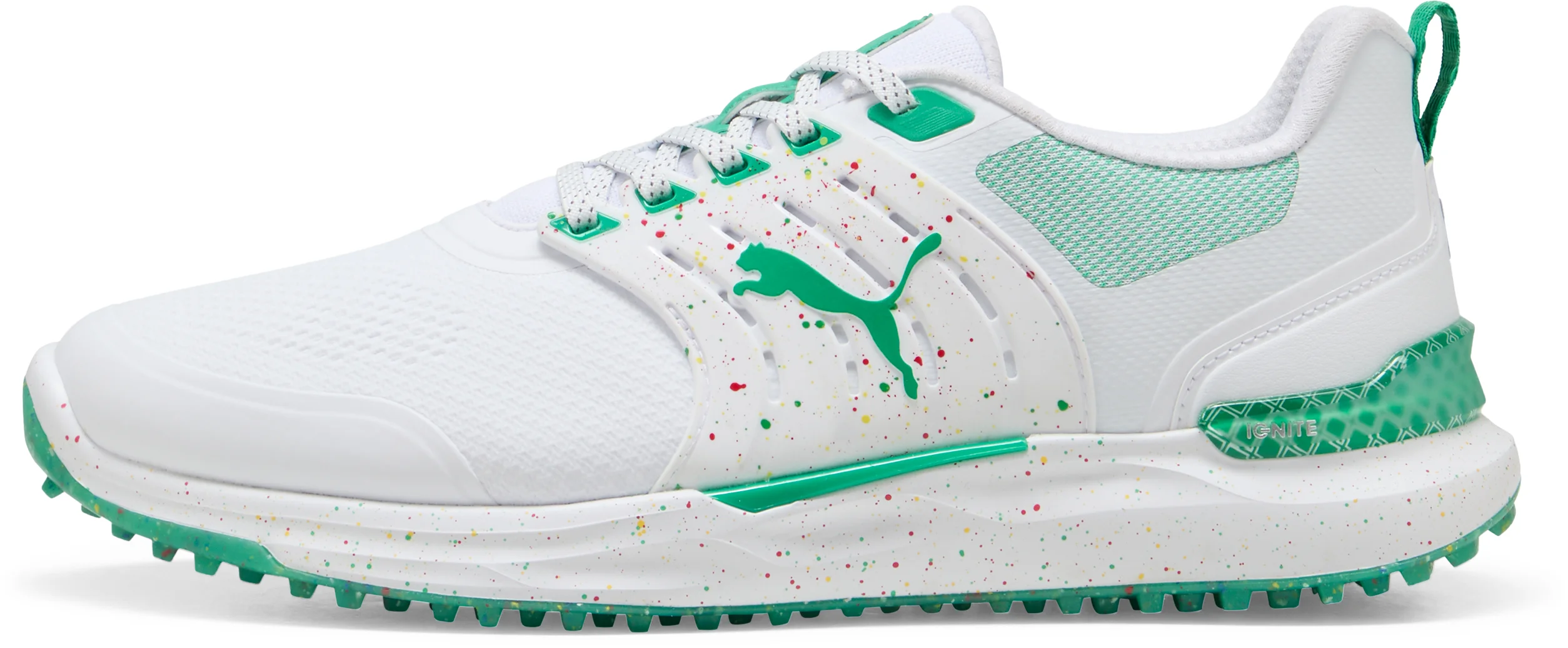 PUMA IGNITE ELEVATE 2 API Spikeless Golf Shoes - Puma White/Grassy Green/Rosso - 10 - MEDIUM