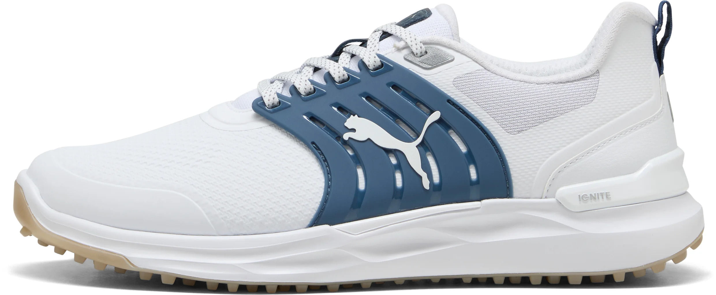 PUMA IGNITE ELEVATE 2 Spikeless Golf Shoes 2026 - Puma White/Dark Indigo/Ice Coffee - 10 - MEDIUM