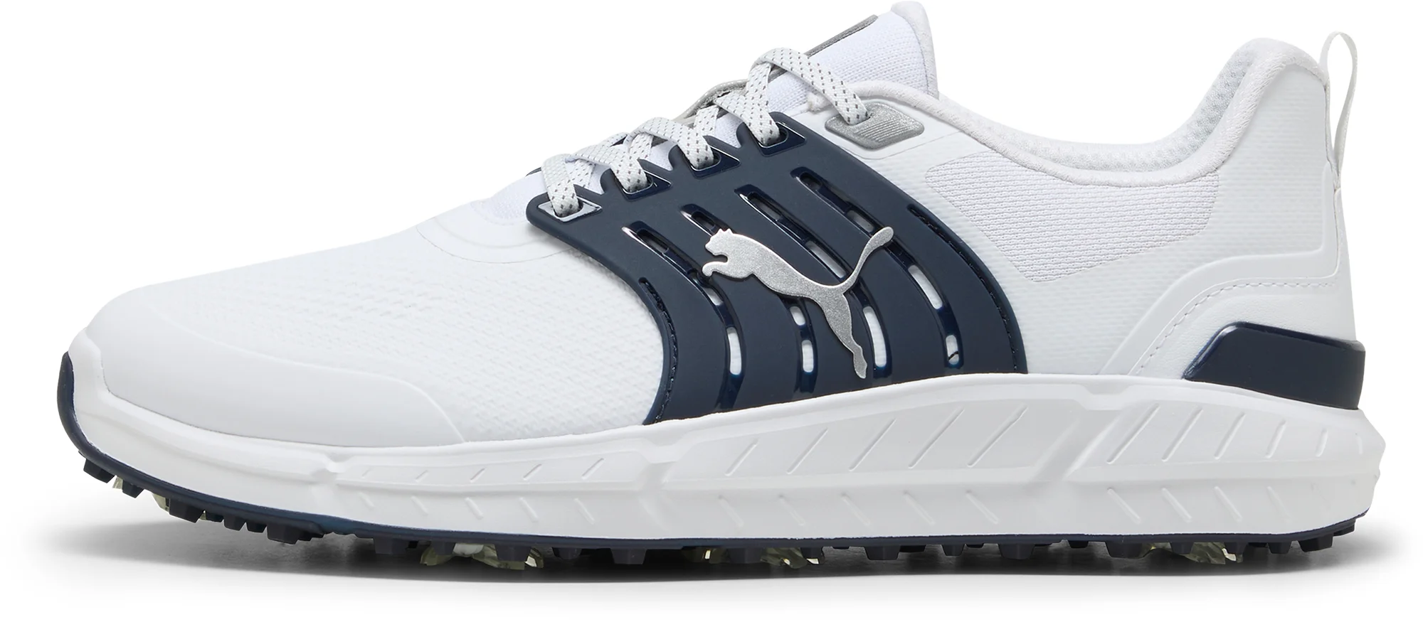 PUMA IGNITE ELEVATE 2 TOUR Golf Shoes - Puma White/Deep Navy/Puma Silver - 10 - MEDIUM