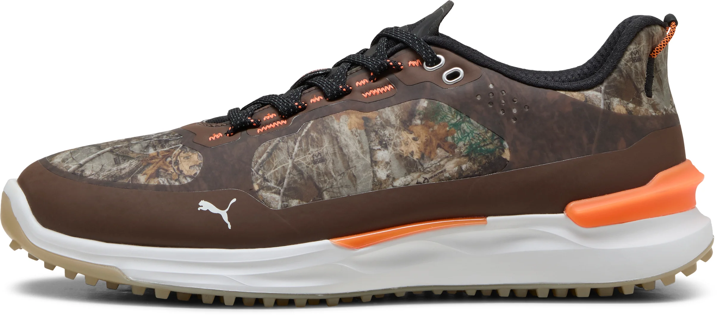 PUMA IGNITE ELEVATE X x Realtree Spikeless Golf Shoes 2025 - Puma Black/Espresso Brown/Velvet Moss - 9.5 - MEDIUM