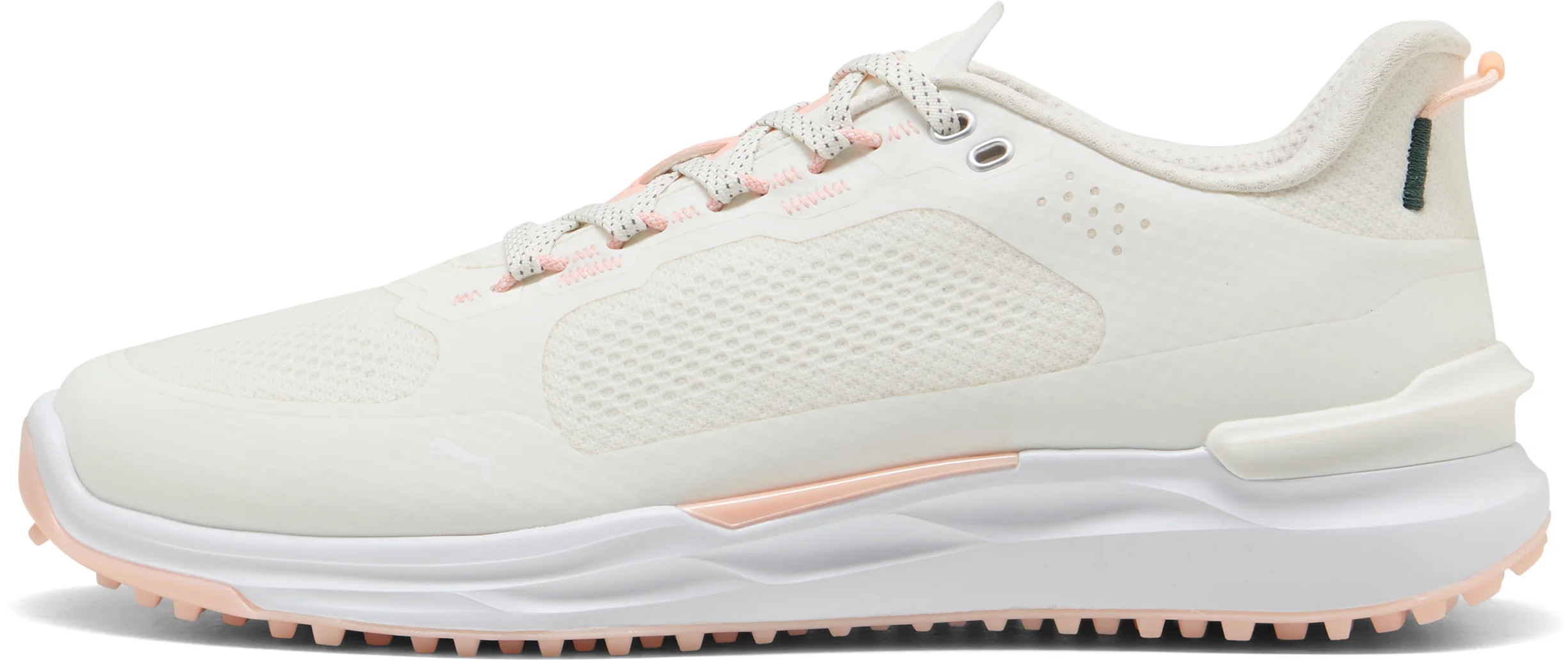 PUMA IGNITE ELEVATE X Peaches Limited Edition Spikeless Golf Shoes - Warm White/Tropical Peaches - 9.5 - MEDIUM