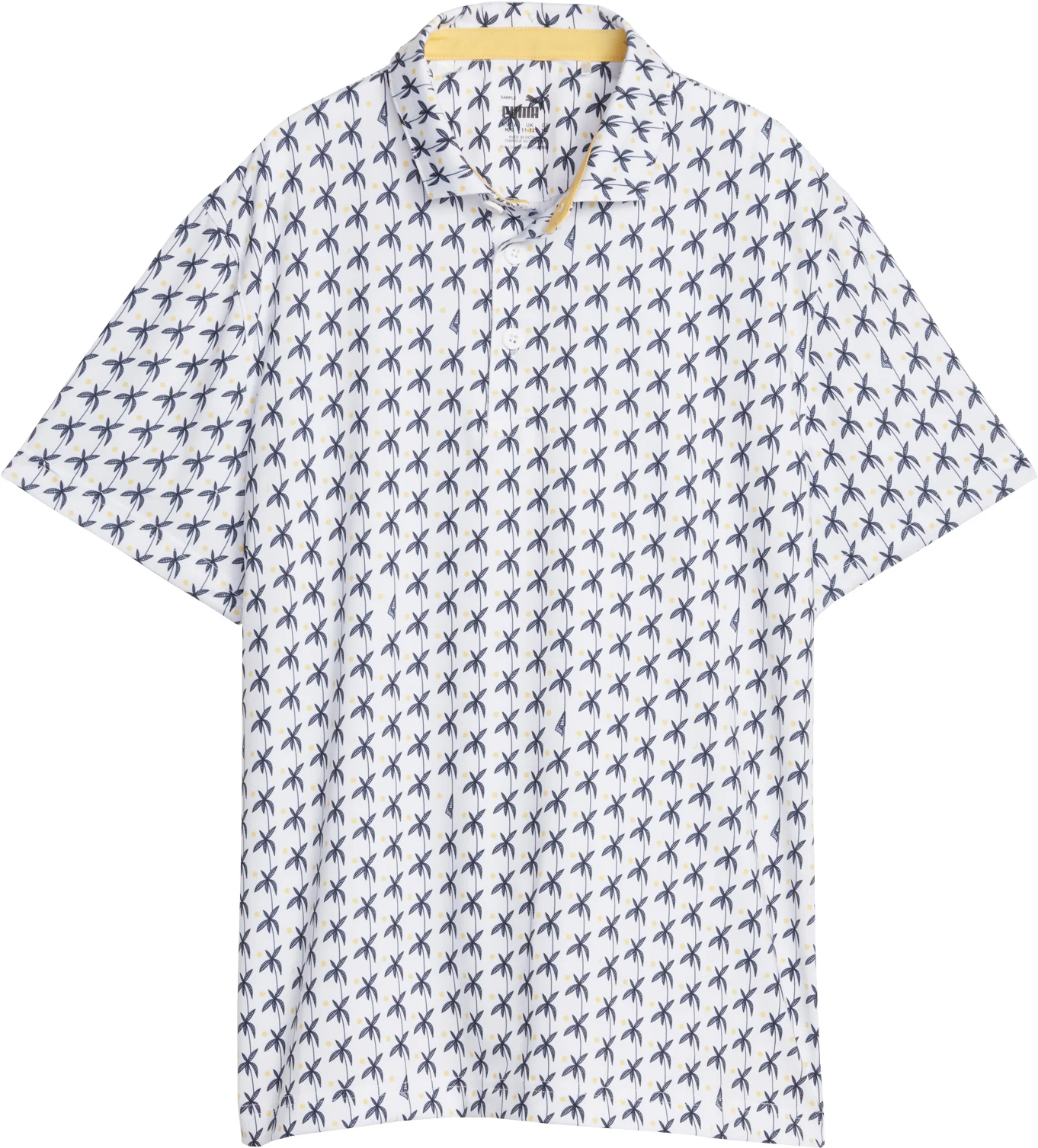 PUMA Junior Boys MATTR Palms Golf Polo - White, Size: Large