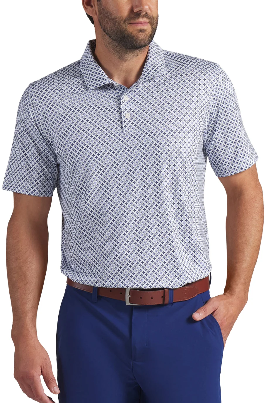 PUMA MATTR Clover Mens Golf Polo - Back Neck Logo - Blue, Size: X-Large