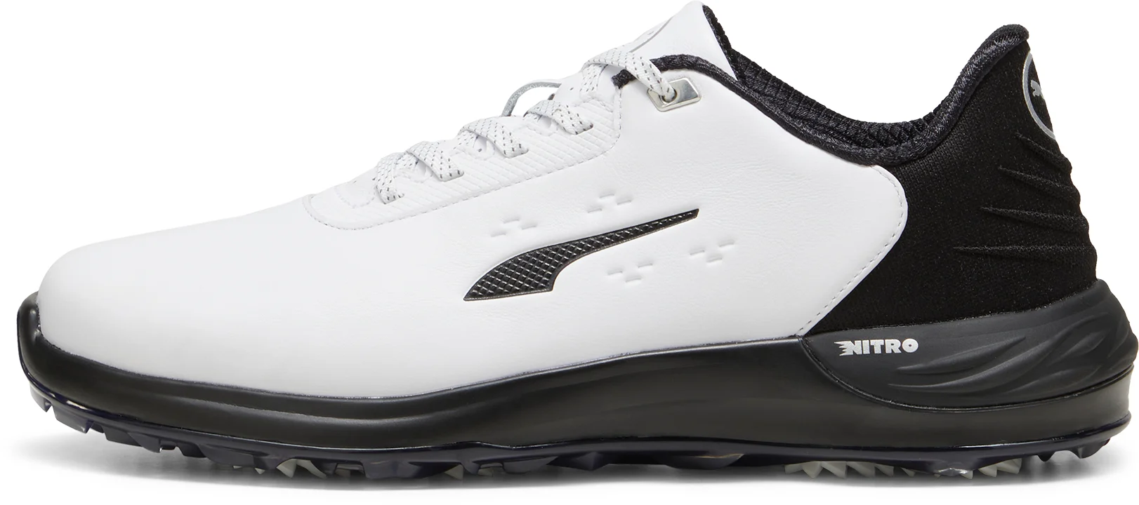 PUMA PHANTOMCAT NITRO Golf Shoes - Puma White/Puma Black/Feather Gray - 7 - MEDIUM
