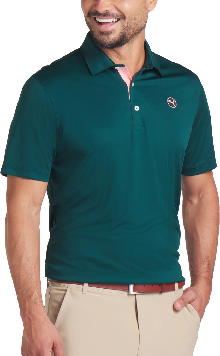 PUMA Pure 2.0 Mens Golf Polo - Left Chest Logo - Green, Size: XXXL
