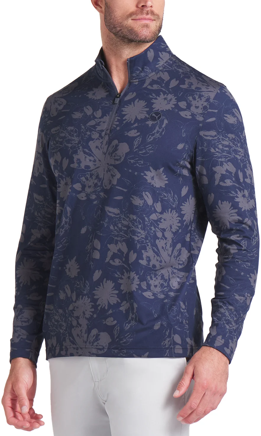 PUMA Pure 2.0 Rose Quarter Zip Mens Golf Pullover - Blue, Size: XXXL