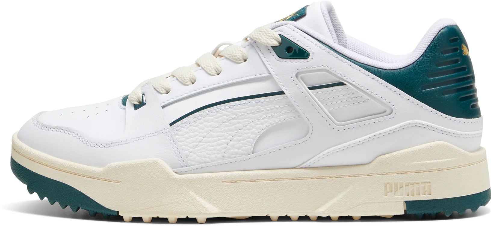 PUMA Slipstream G Golf Shoes - Puma White/Varsity Green - 7.5 - MEDIUM