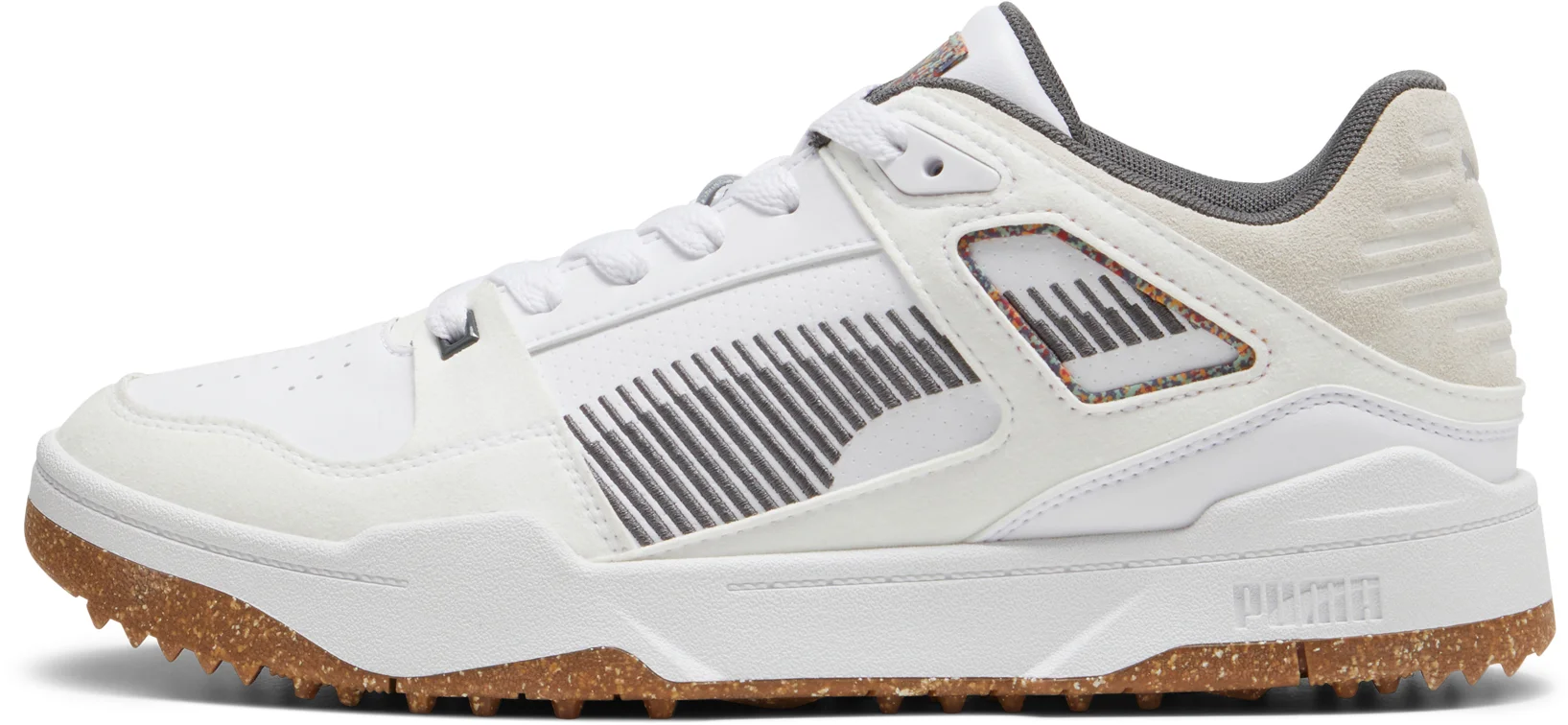 PUMA Slipstream G Sustainability Golf Shoes - Puma White/Cool Dark Grey - 7.5 - MEDIUM