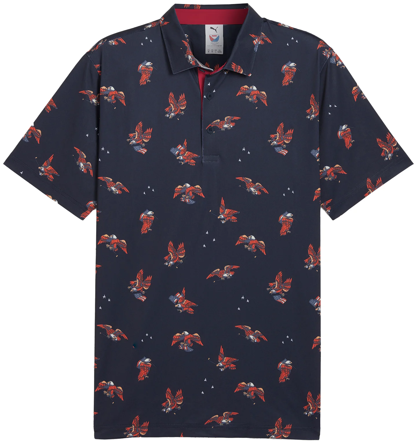 PUMA Volition Flying Eagle Mens Golf Polo - Blue, Size: Small