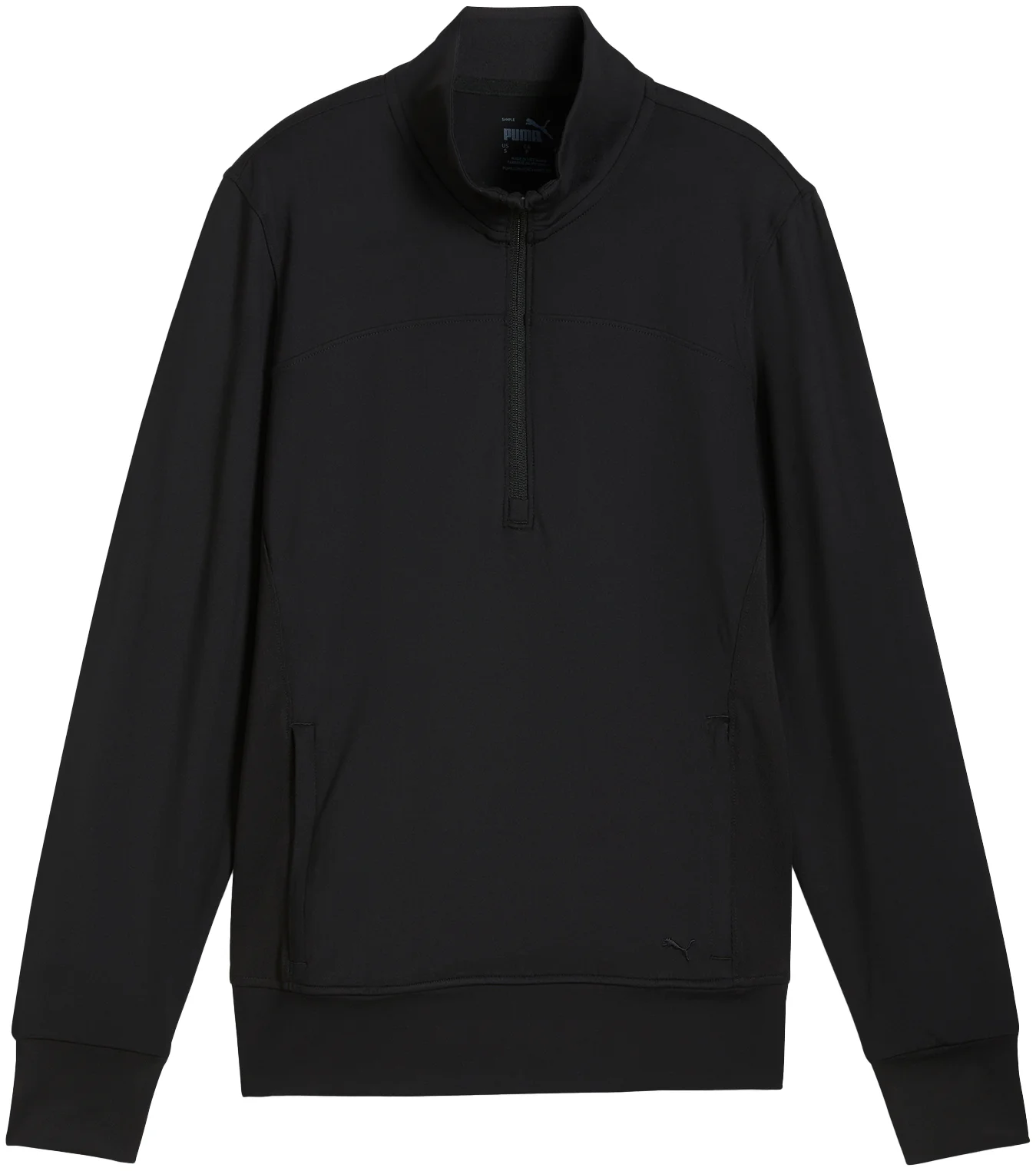 PUMA Womens CLOUDSPUN Isla 1/4 Zip Golf Pullover - Black, Size: Large