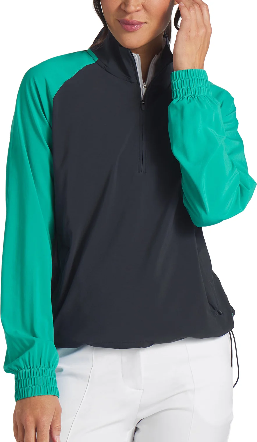 PUMA Womens Lightweight 1/4 Zip Shell Golf Pullover - Green, Size: X-Large
