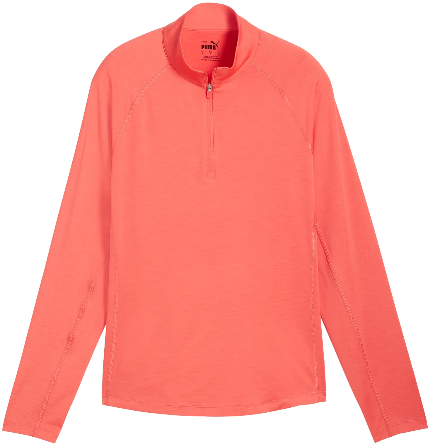 PUMA Womens YouV 1/4 Zip Golf Pullover - Orange, Size: Medium
