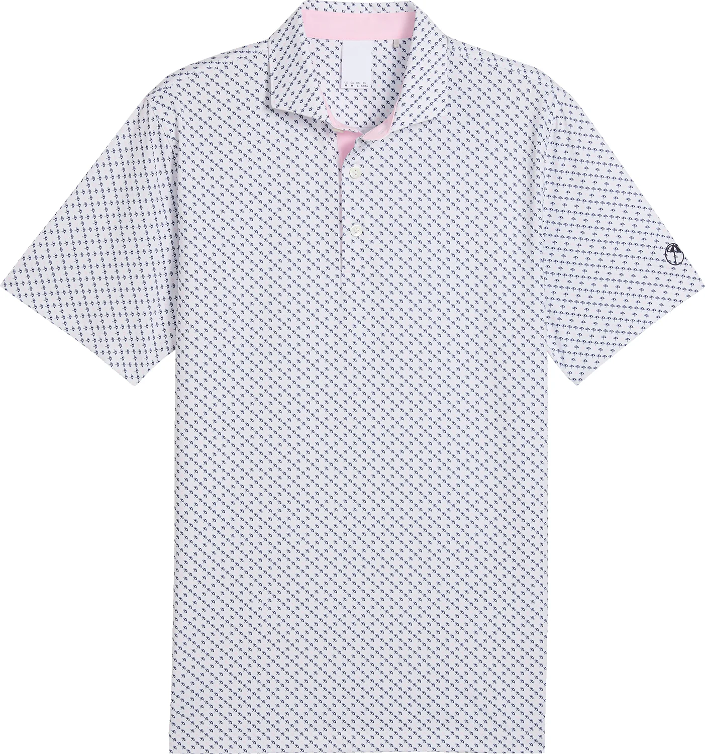 PUMA x AP Micro Umbrellas Mens Golf Polo - Arnold Palmer Collection - White, Size: Small