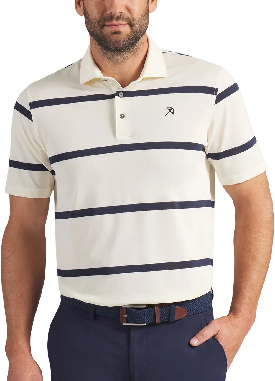 PUMA x AP Pique Stripe Mens Golf Polo - Yellow, Size: X-Large