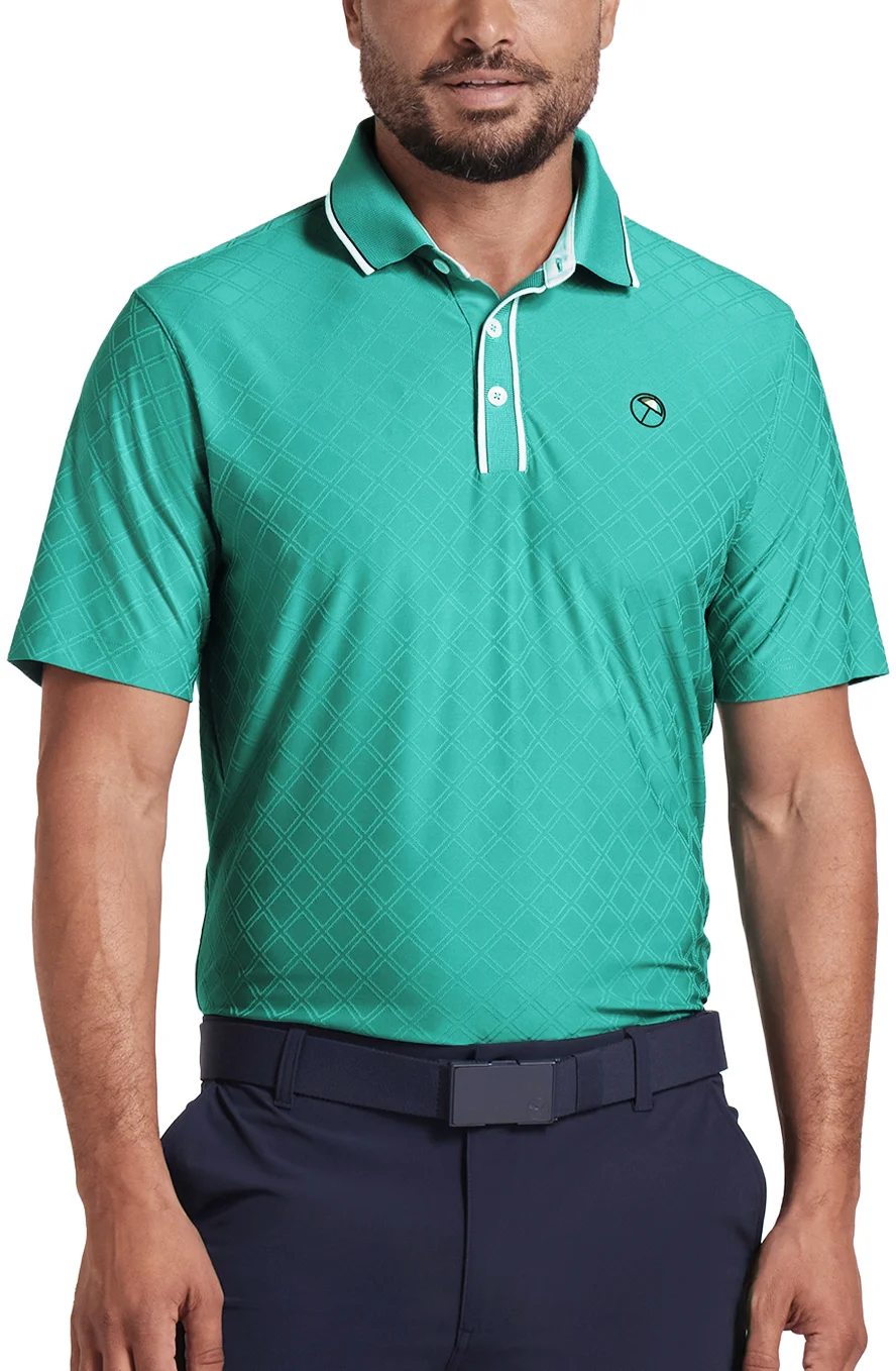 PUMA x AP Tipped Jacquard Mens Golf Polo - Arnold Palmer Collection - Green, Size: Small