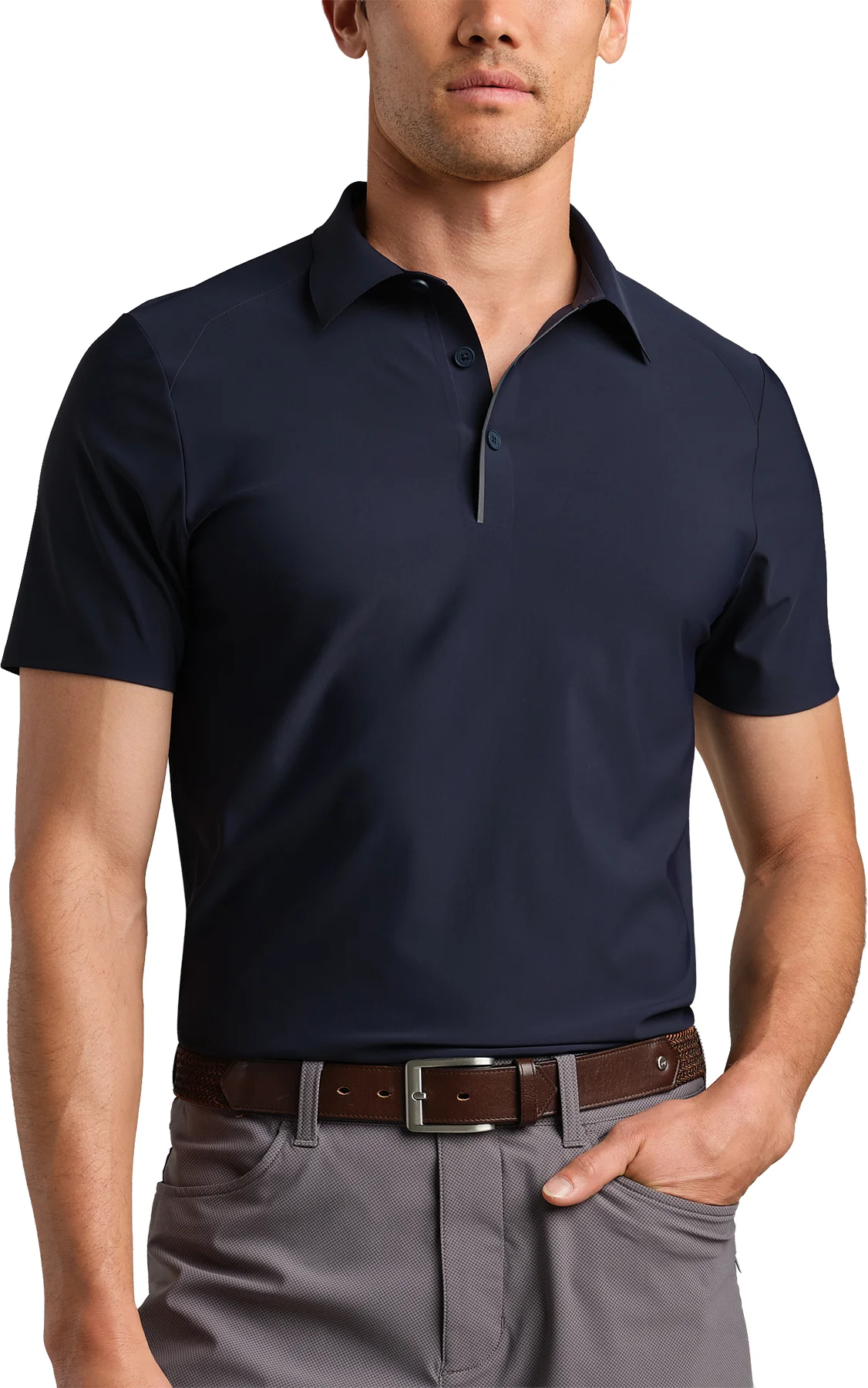 Rhone Approach Tech Mens Golf Polo - Blue, Size: Large