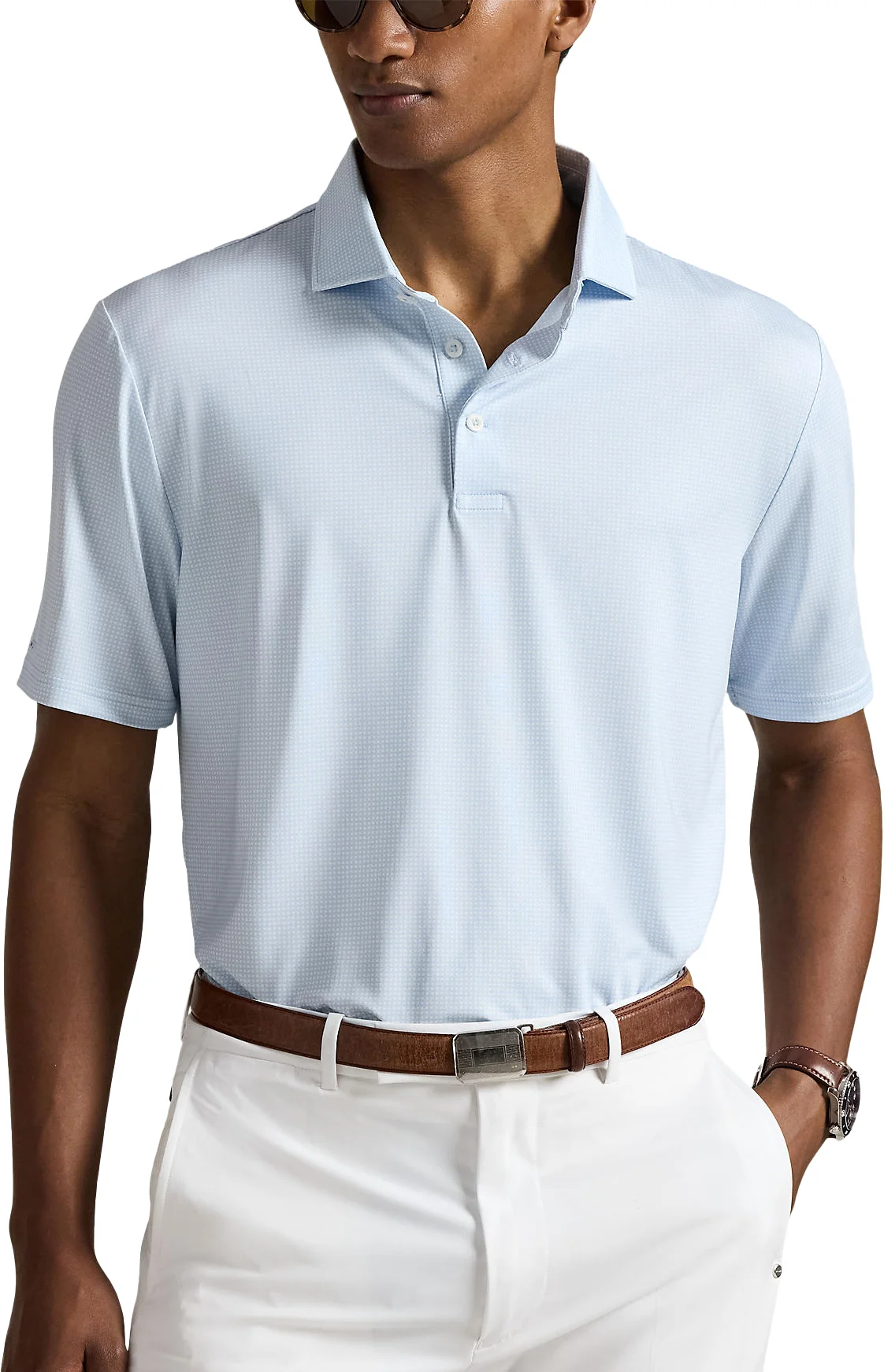 RLX Ralph Lauren Classic Fit Printed Performance Mens Golf Polo Shirt - Blue, Size: XXL