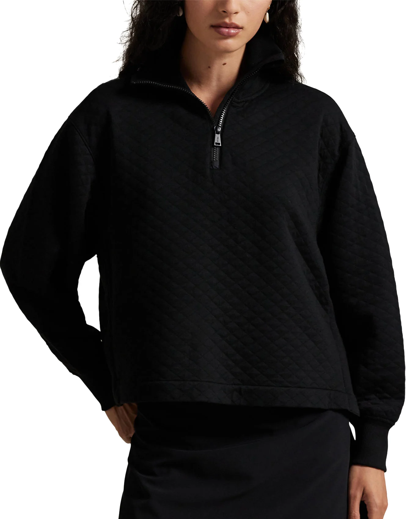 RLX Ralph Lauren Womens Quilted Half-Zip Golf Pullover - Black, Size: X-Large