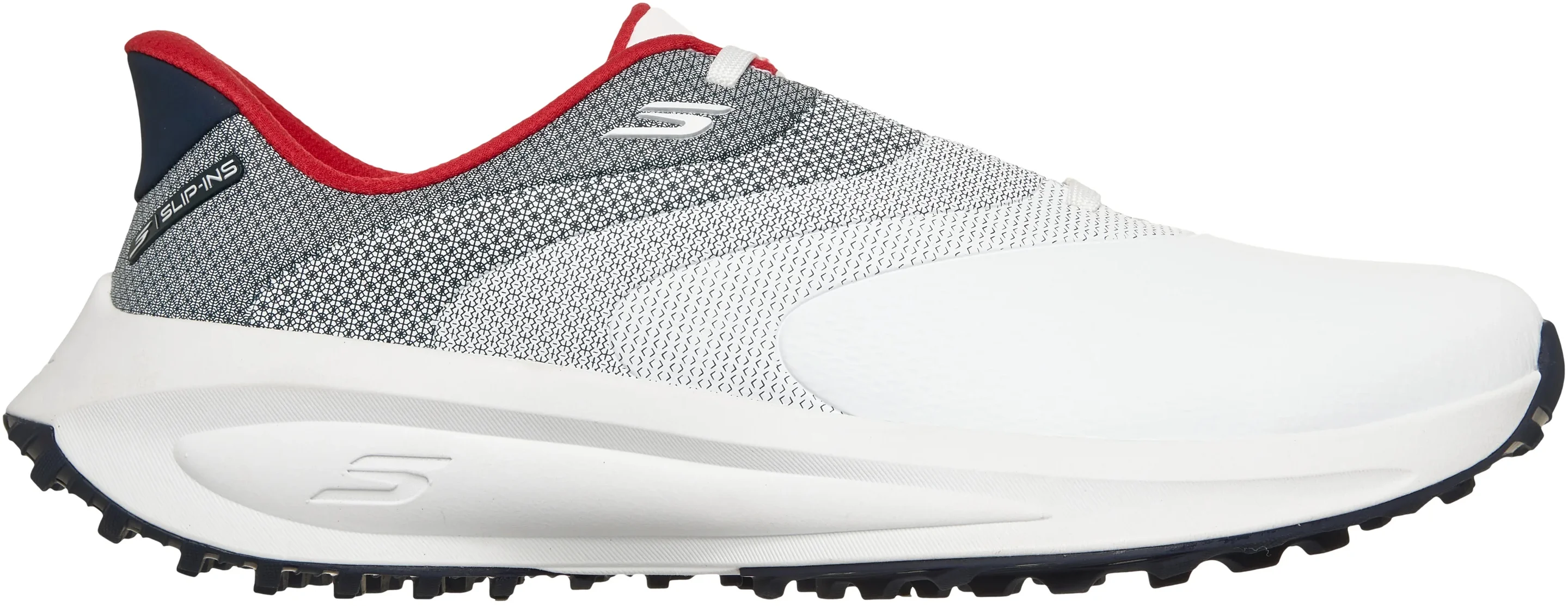 Skechers Slip-ins Waterproof GO GOLF Flow SI Golf Shoes - White/Navy/Red - 10 - MEDIUM