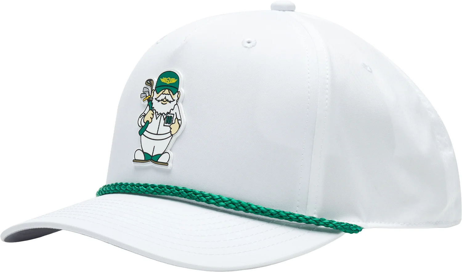 Straight Down Garden Caddie Rope Mens Golf Hat - White