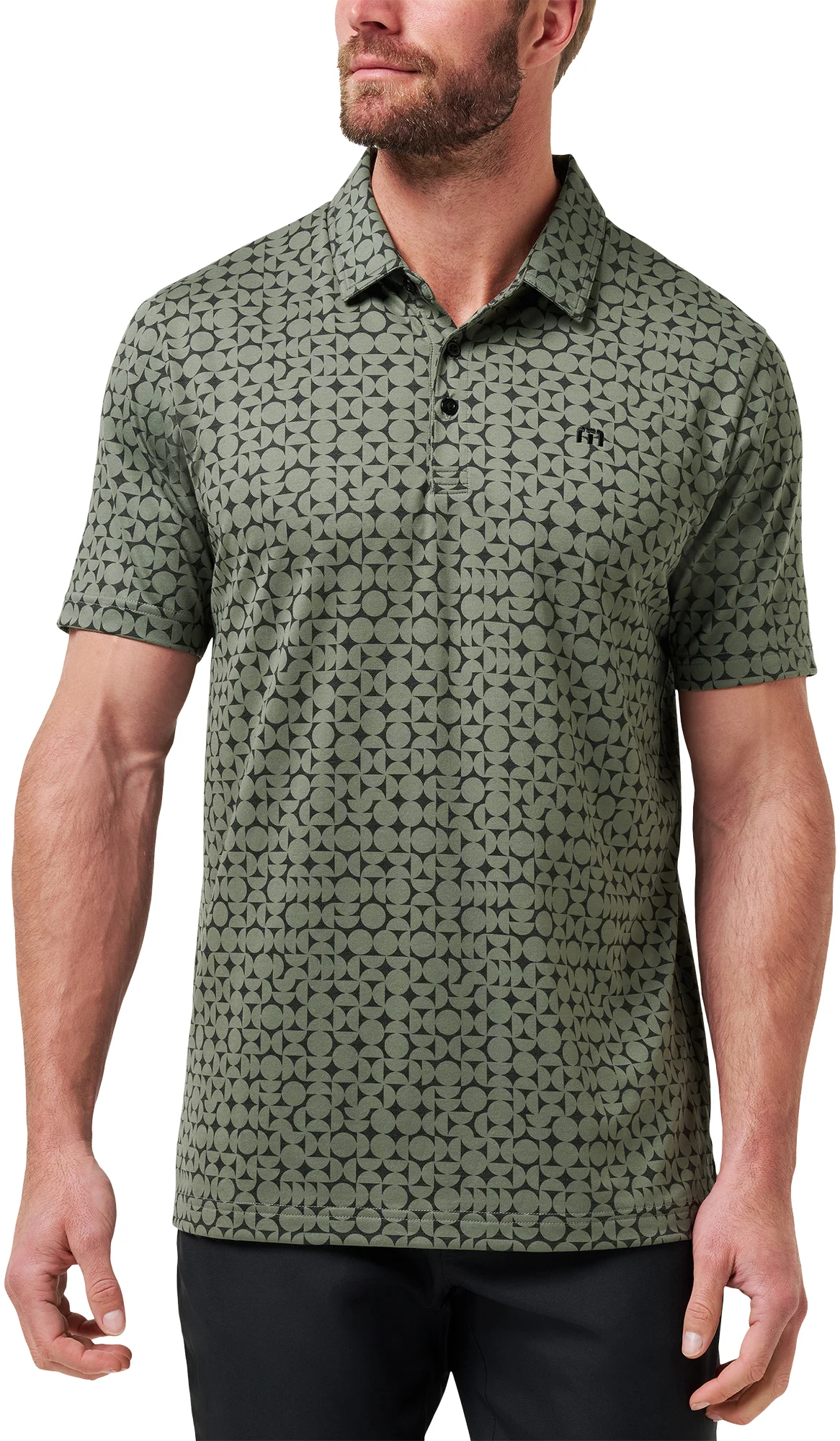 TravisMathew Featherweight Caves Mens Golf Polo - Green, Size: Medium