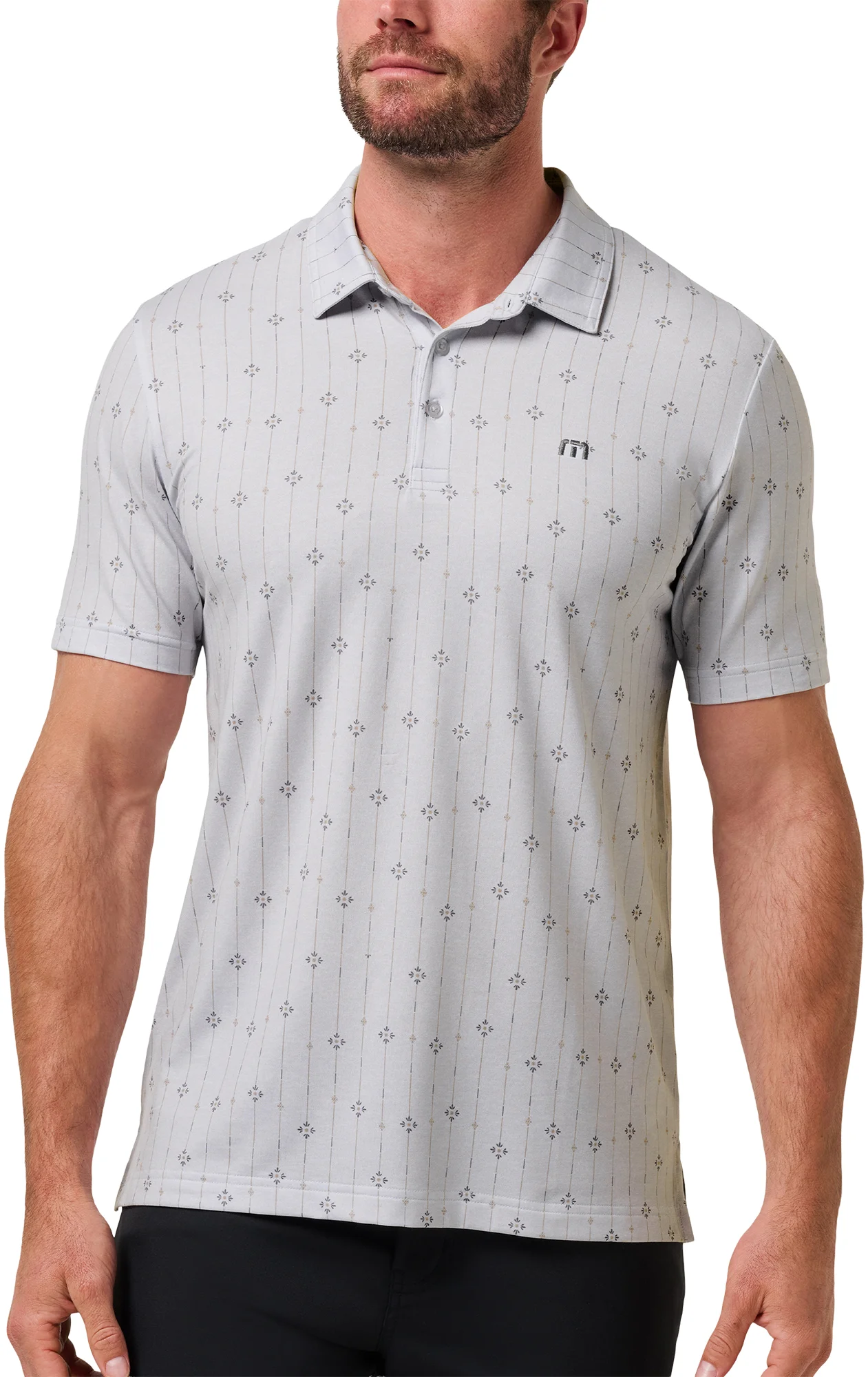 TravisMathew Featherweight Deco Mens Golf Polo - Grey, Size: XXL