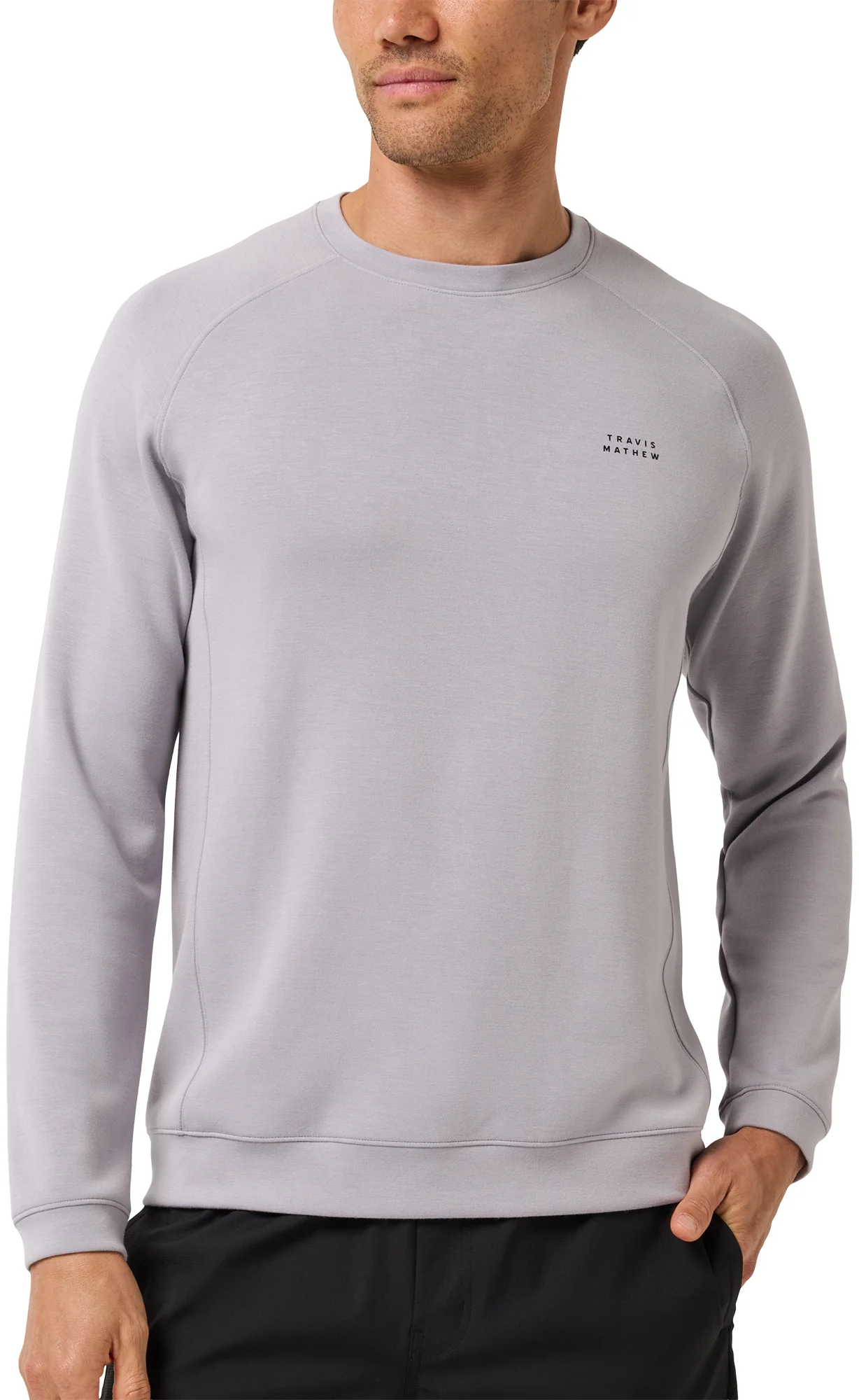 TravisMathew FiberCloud Mens Golf Crewneck - Grey, Size: Small