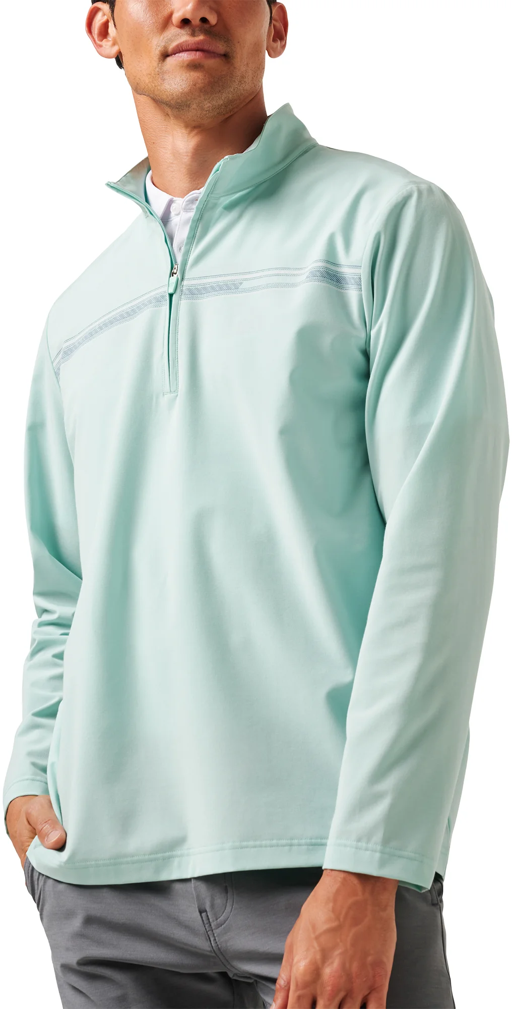 TravisMathew On The Map Quarter Zip Mens Golf Pullover - Green, Size: XXXL