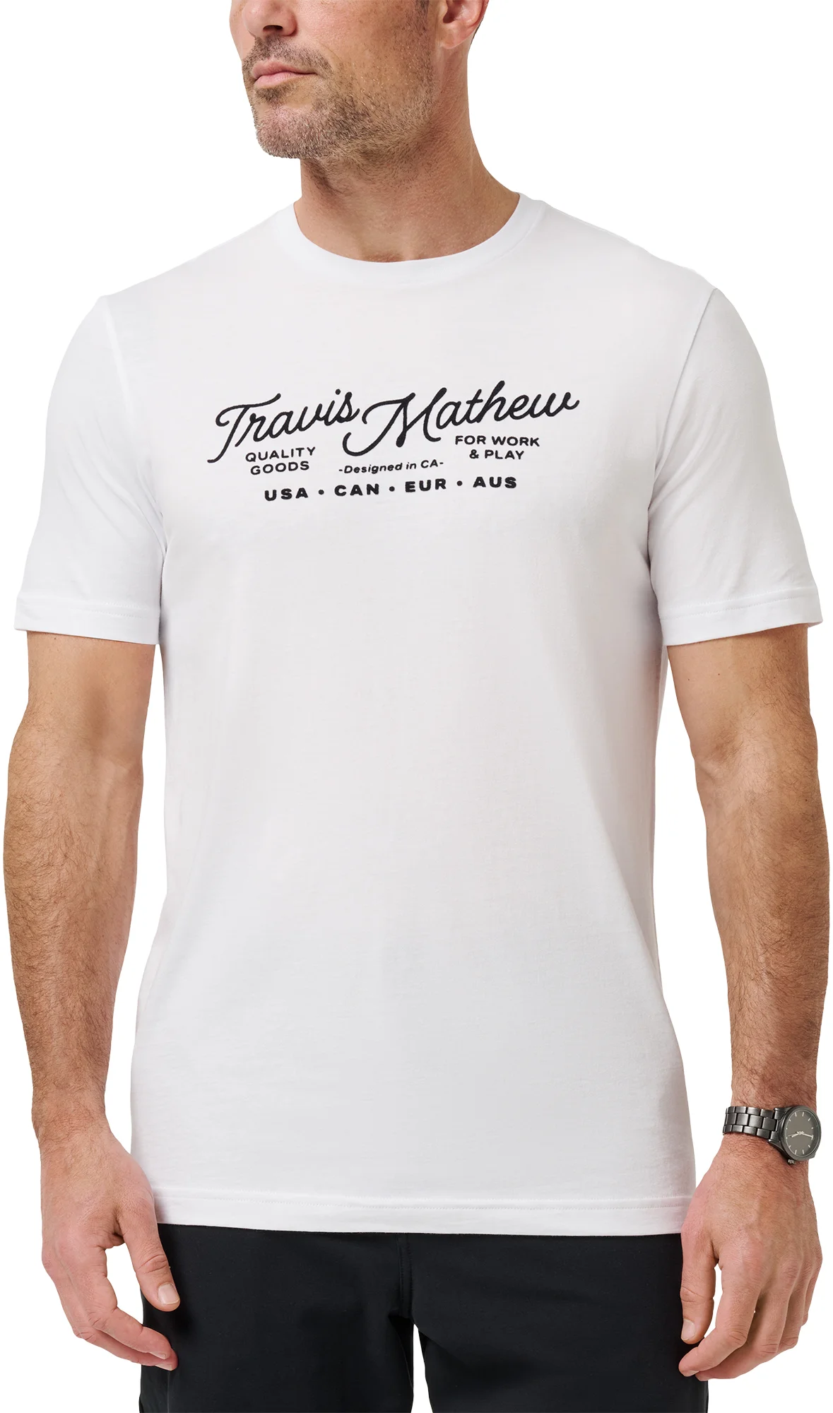 TravisMathew Perfect Plan Mens Golf T-Shirt - White, Size: XXL