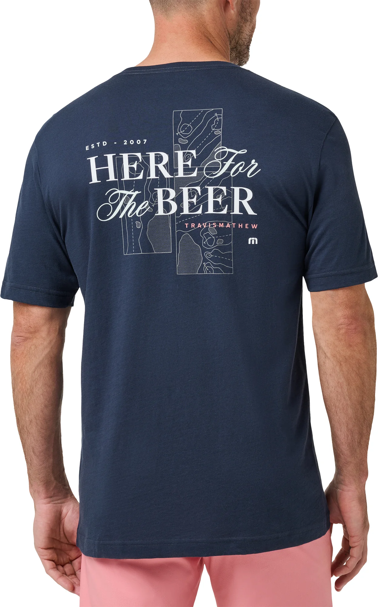 TravisMathew Stout Standard Mens Golf T-Shirt - Blue, Size: Medium