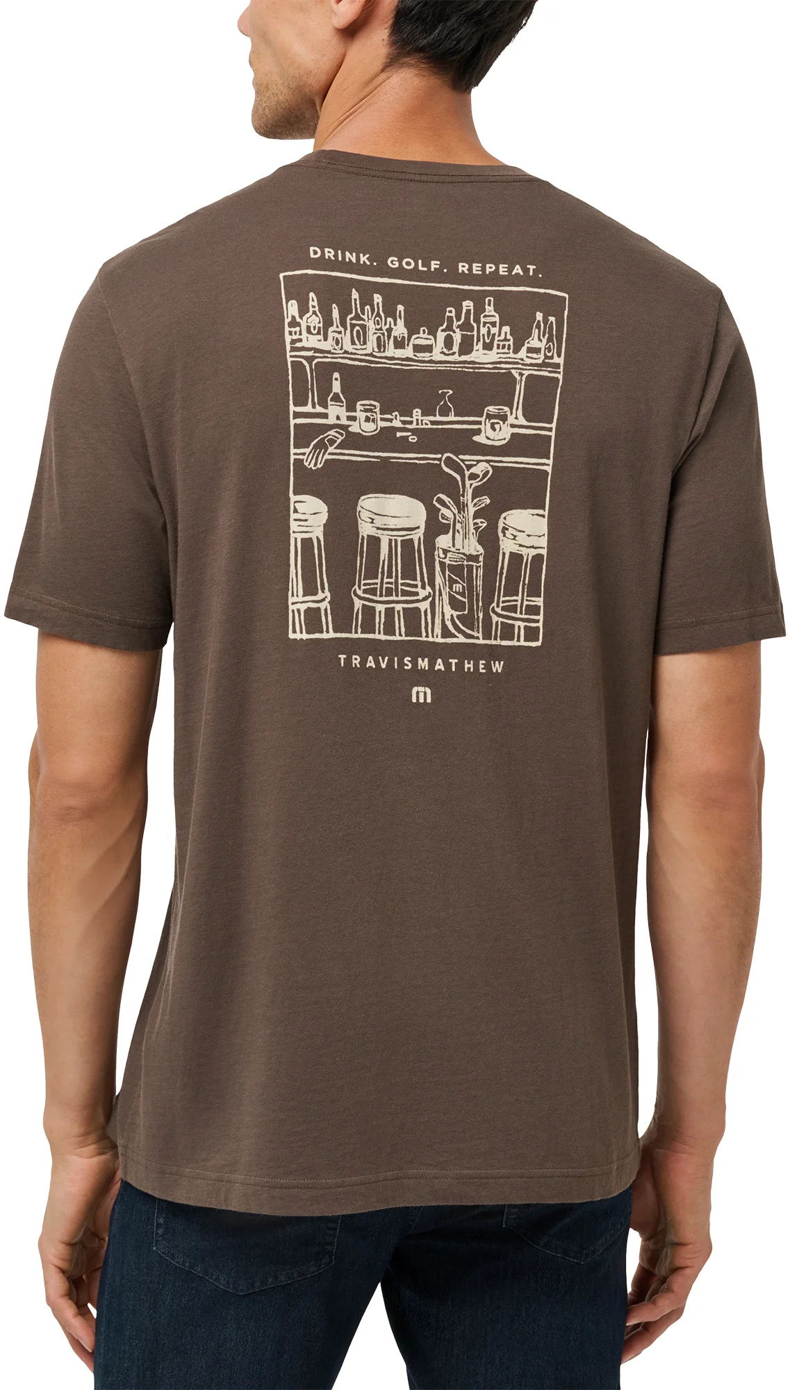 TravisMathew Tasting Room Mens Golf T-Shirt - Brown, Size: Small
