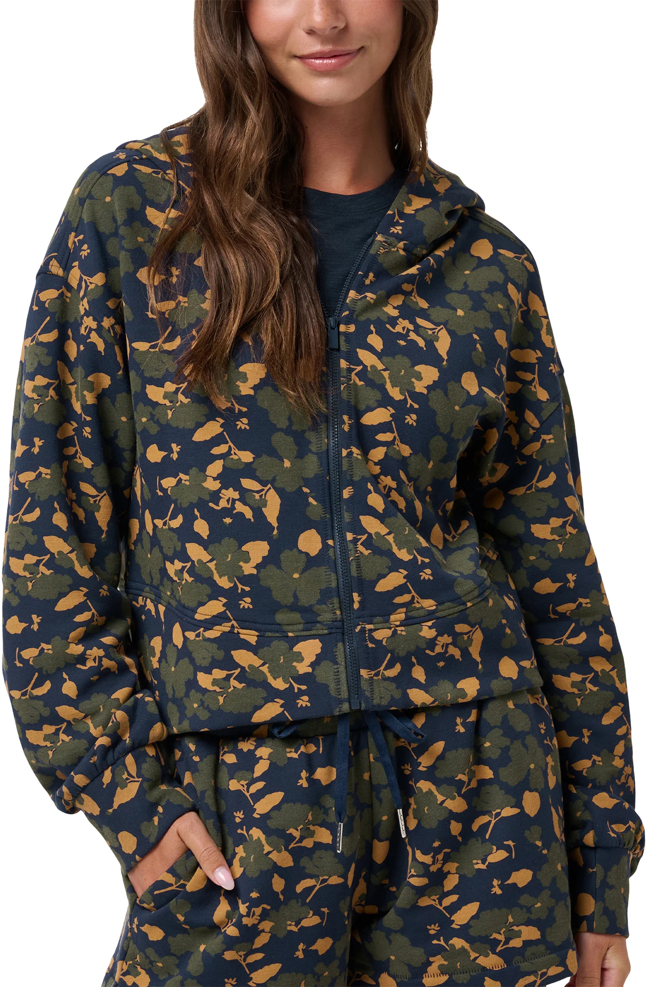 TravisMathew Womens Cloud Fleece Printed Golf Hoodie - Multicolor, Size: Small