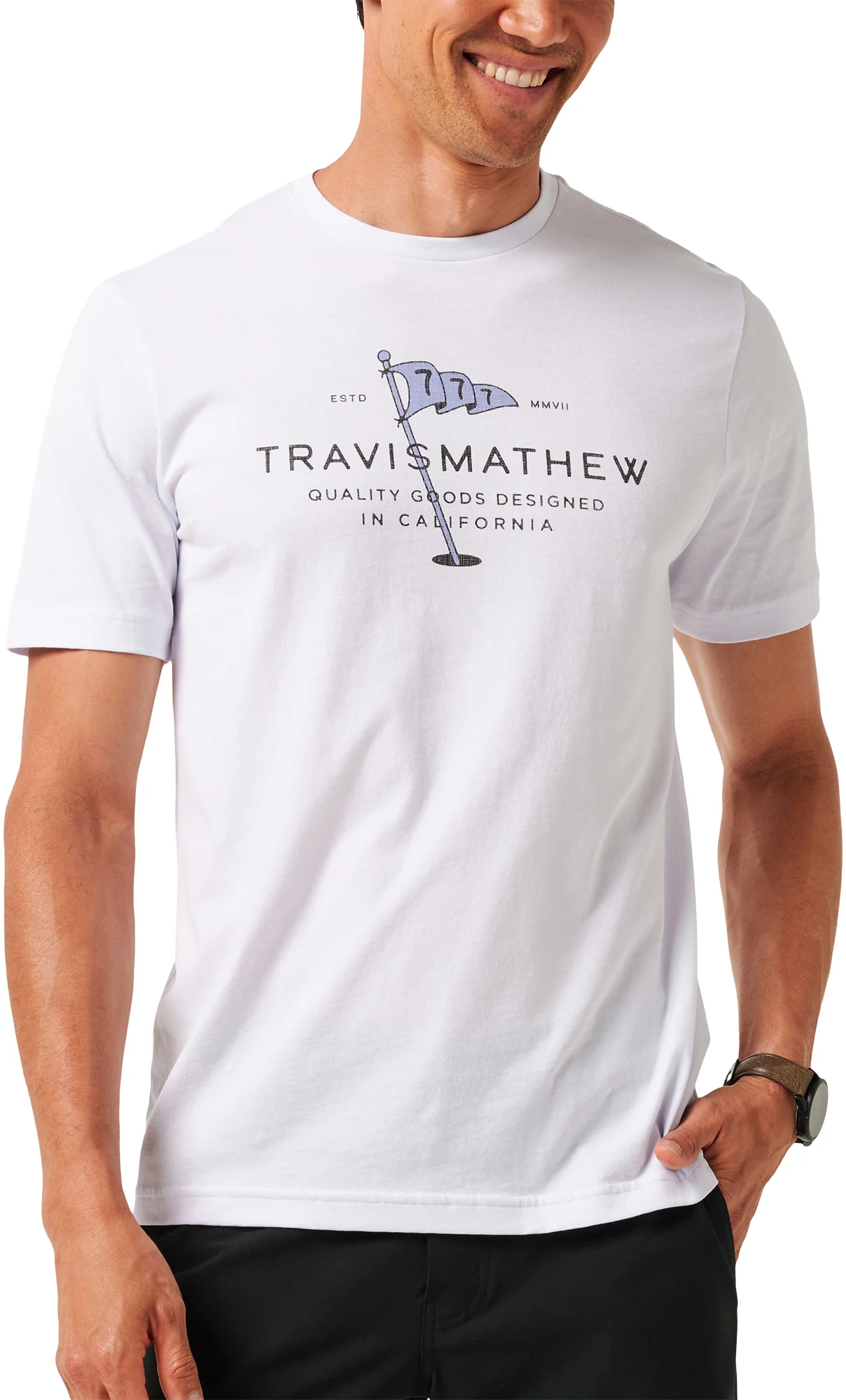 TravisMathew Worth A Shot Mens Golf T-Shirt - White, Size: XXL