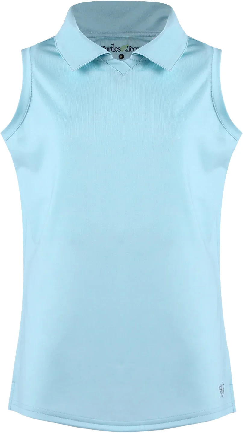 Turtles & Tees Junior Girls Izzy Sleeveless Golf Polo - Black, Size: Large (10/12)